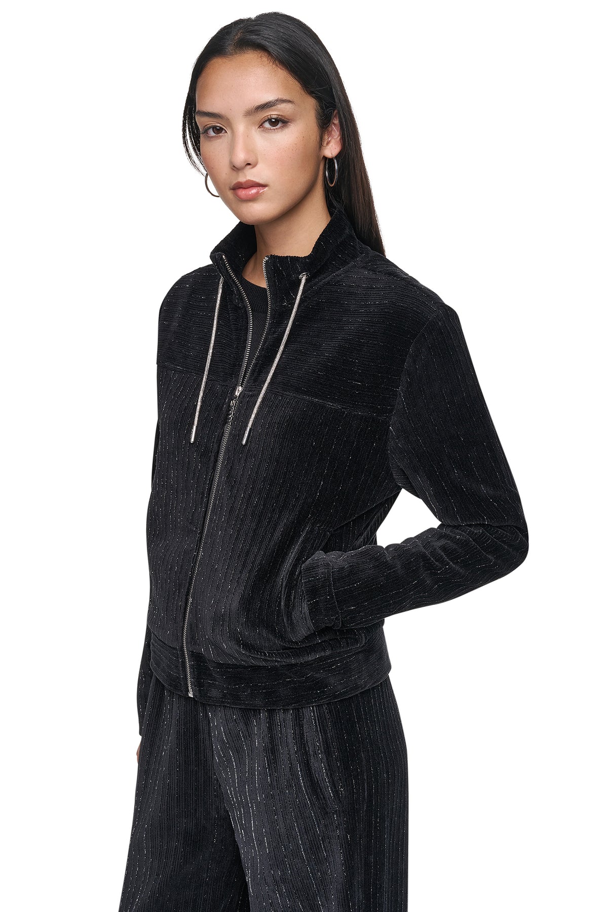 METALLIC VELVET KNIT JACKET VIEW 2