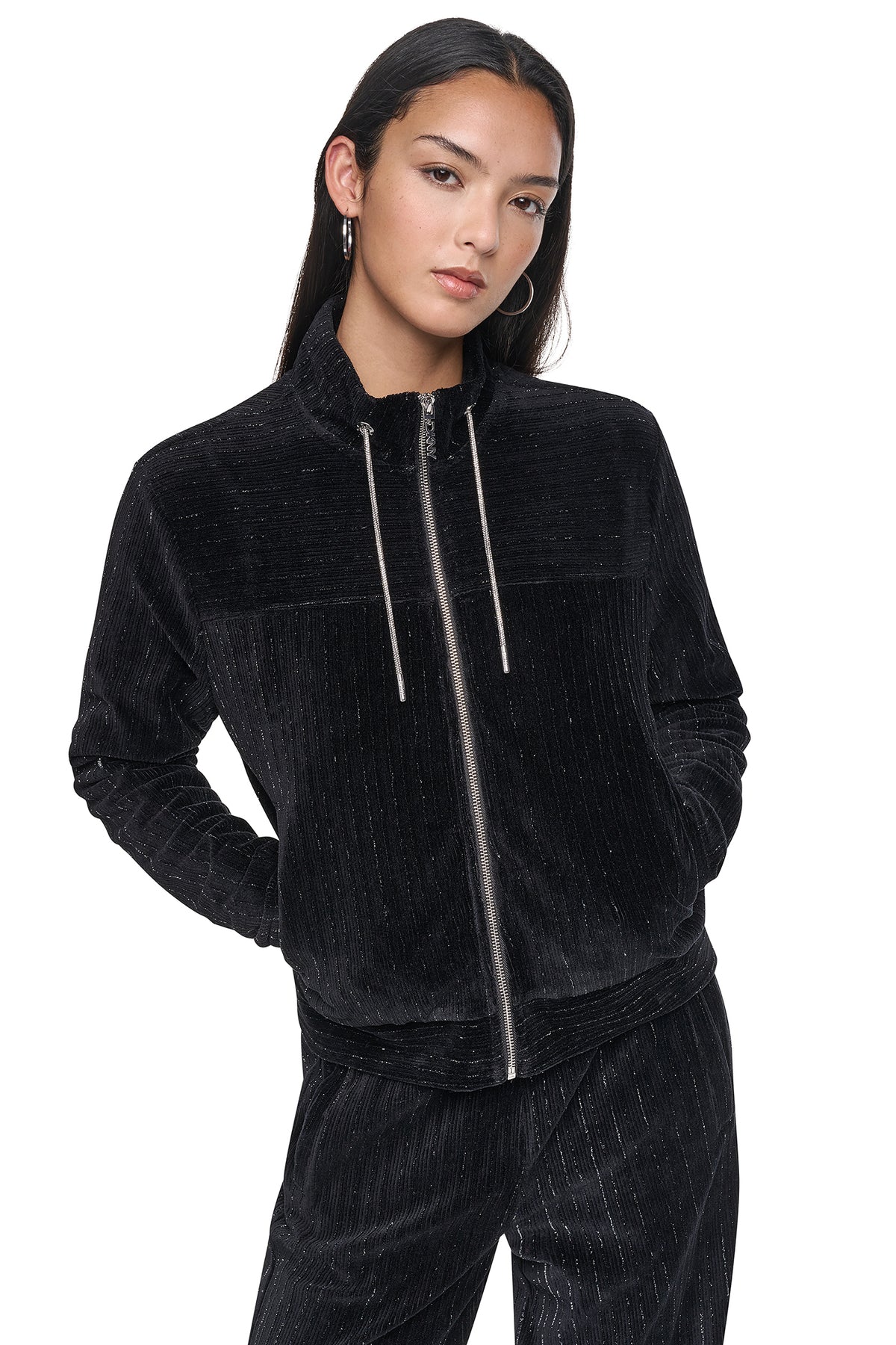 METALLIC VELVET KNIT JACKET VIEW 2