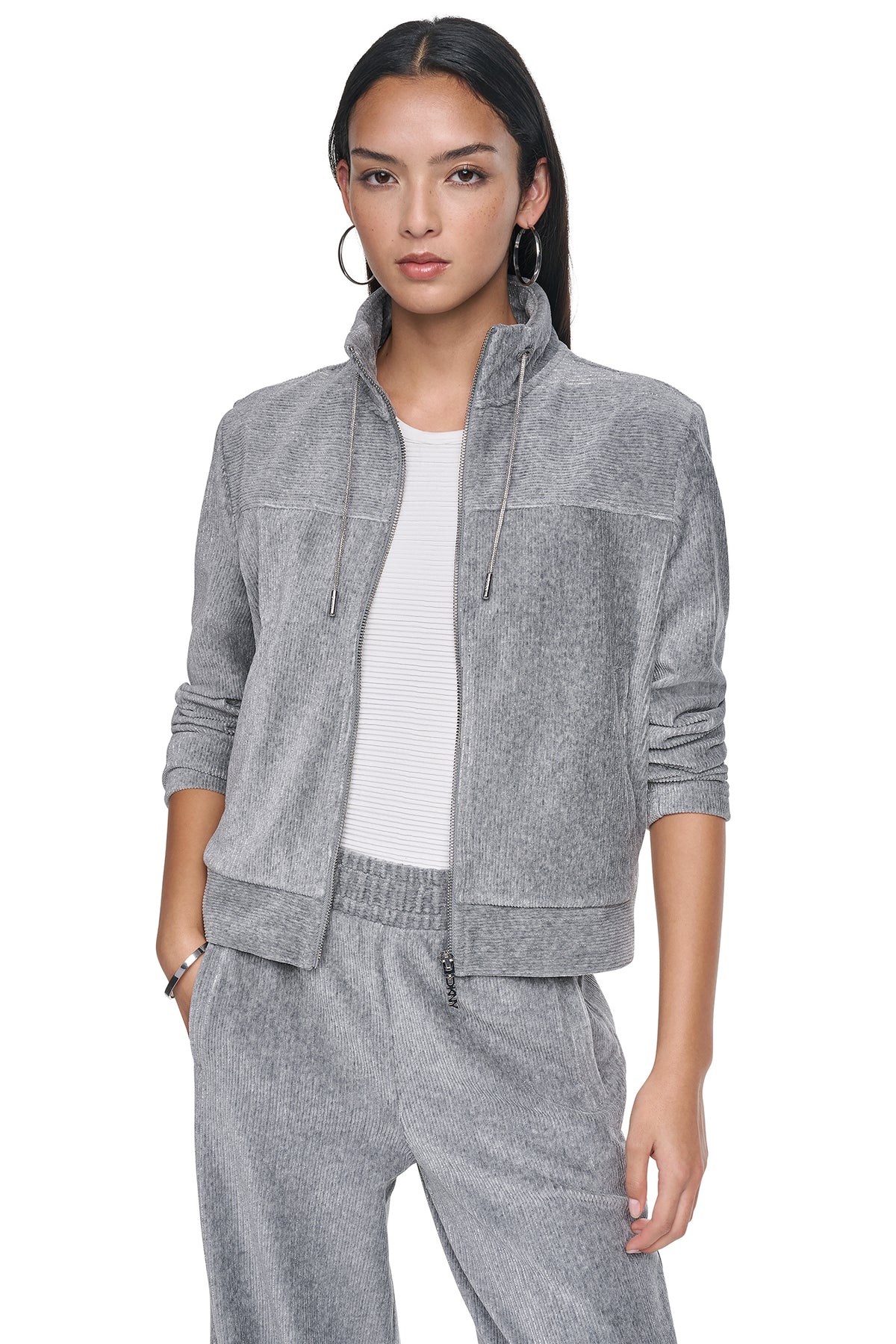METALLIC VELVET KNIT JACKET VIEW 2