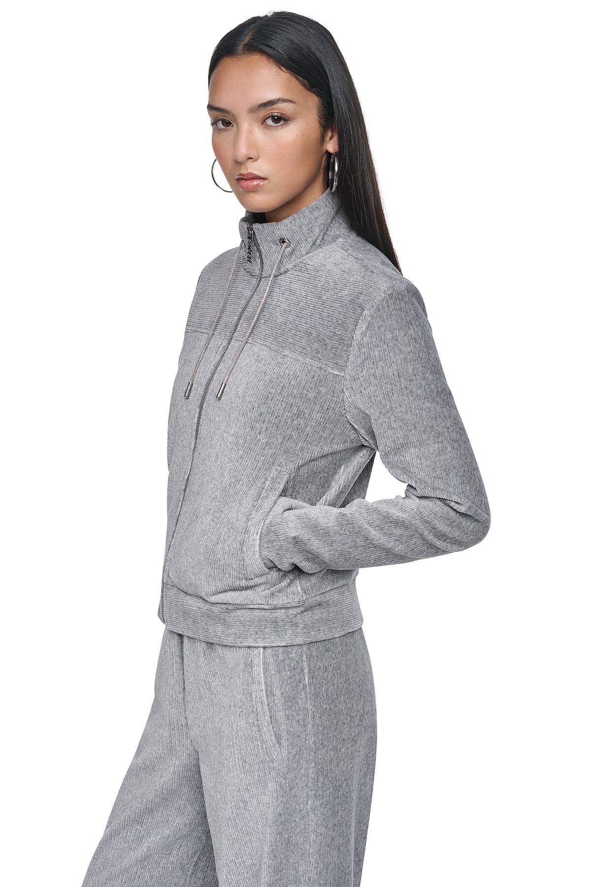 METALLIC VELVET KNIT JACKET VIEW 2