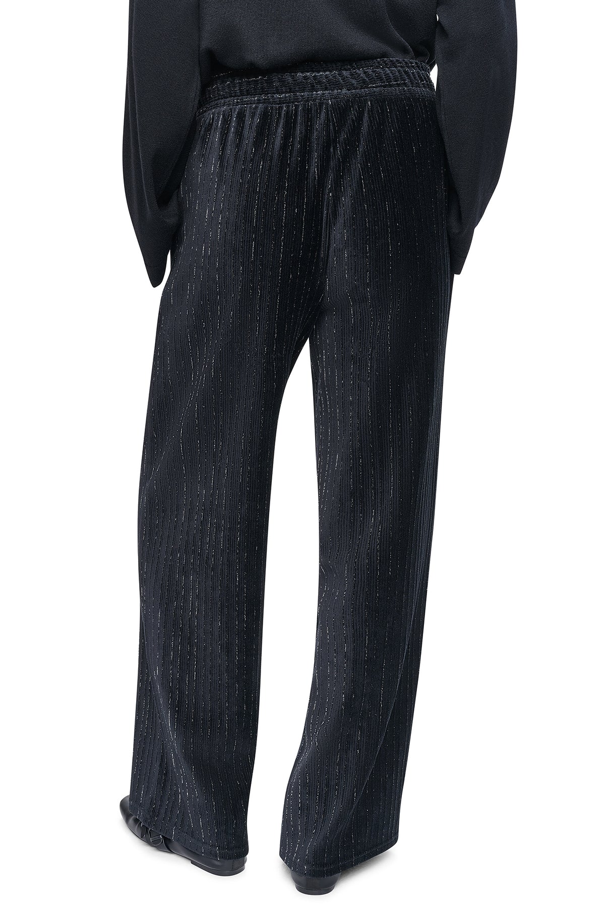 METALLIC VELVET PULL ON SWEATER PANT VIEW 2