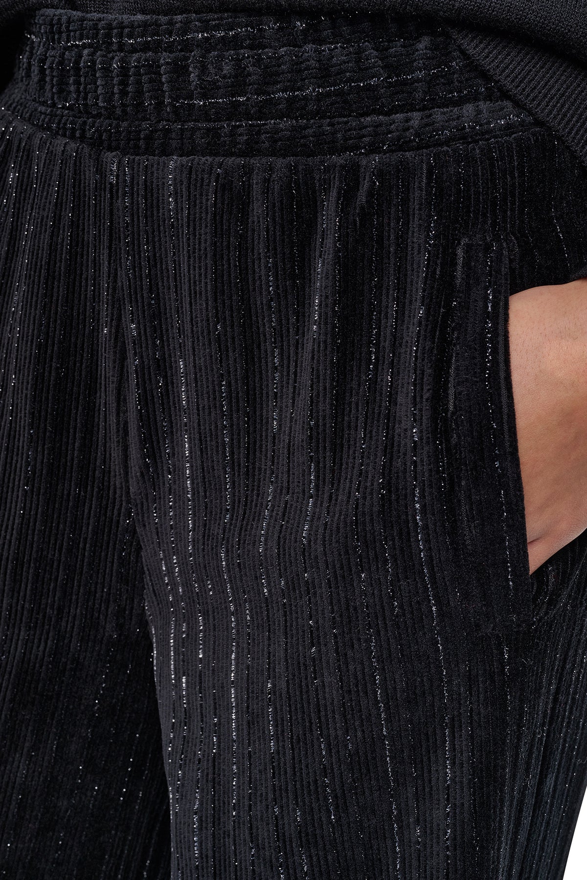 METALLIC VELVET PULL ON SWEATER PANT VIEW 2