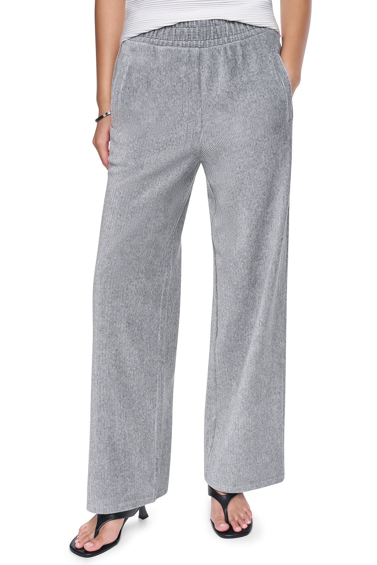 METALLIC VELVET PULL ON SWEATER PANT VIEW 2