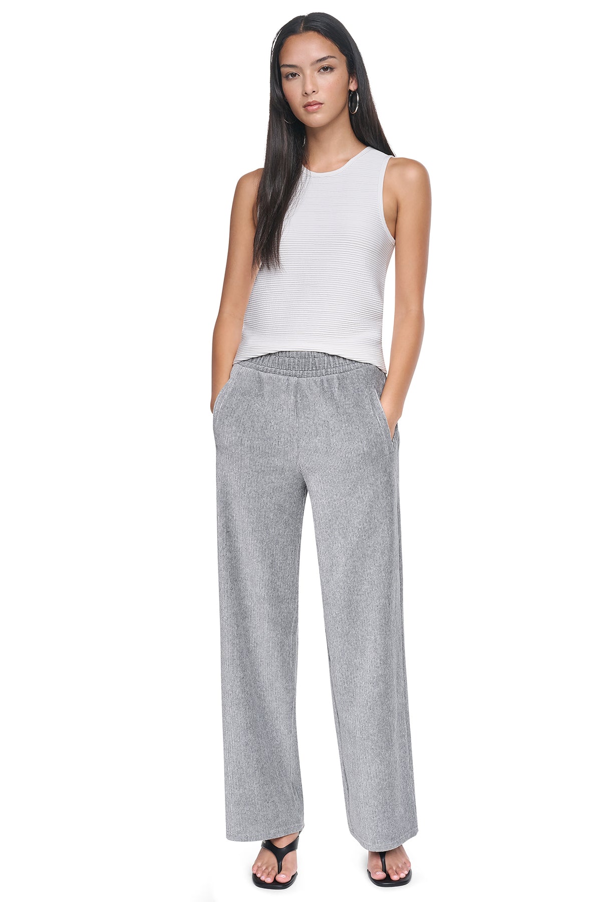 METALLIC VELVET PULL ON SWEATER PANT VIEW 2