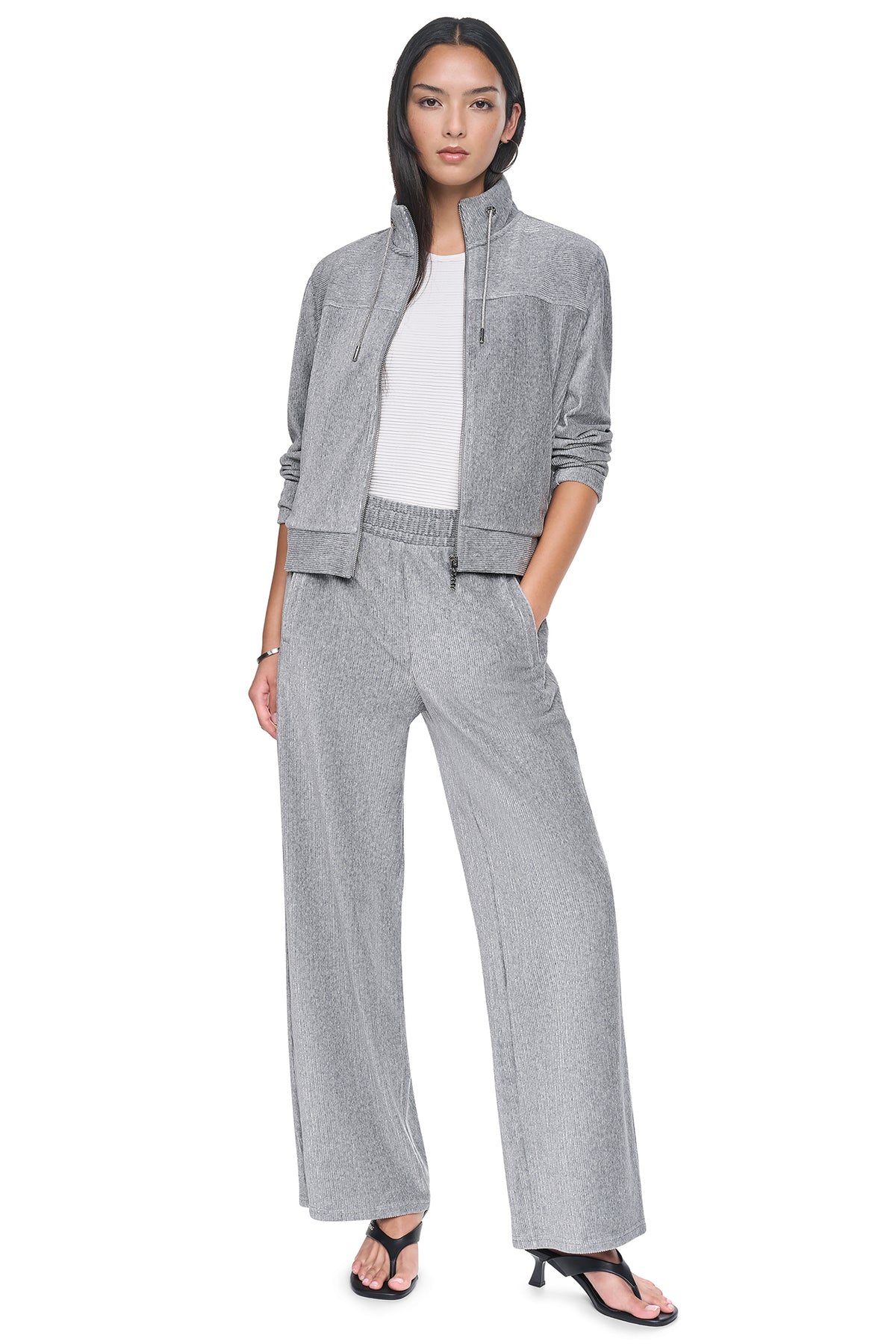 METALLIC VELVET PULL ON SWEATER PANT VIEW 2