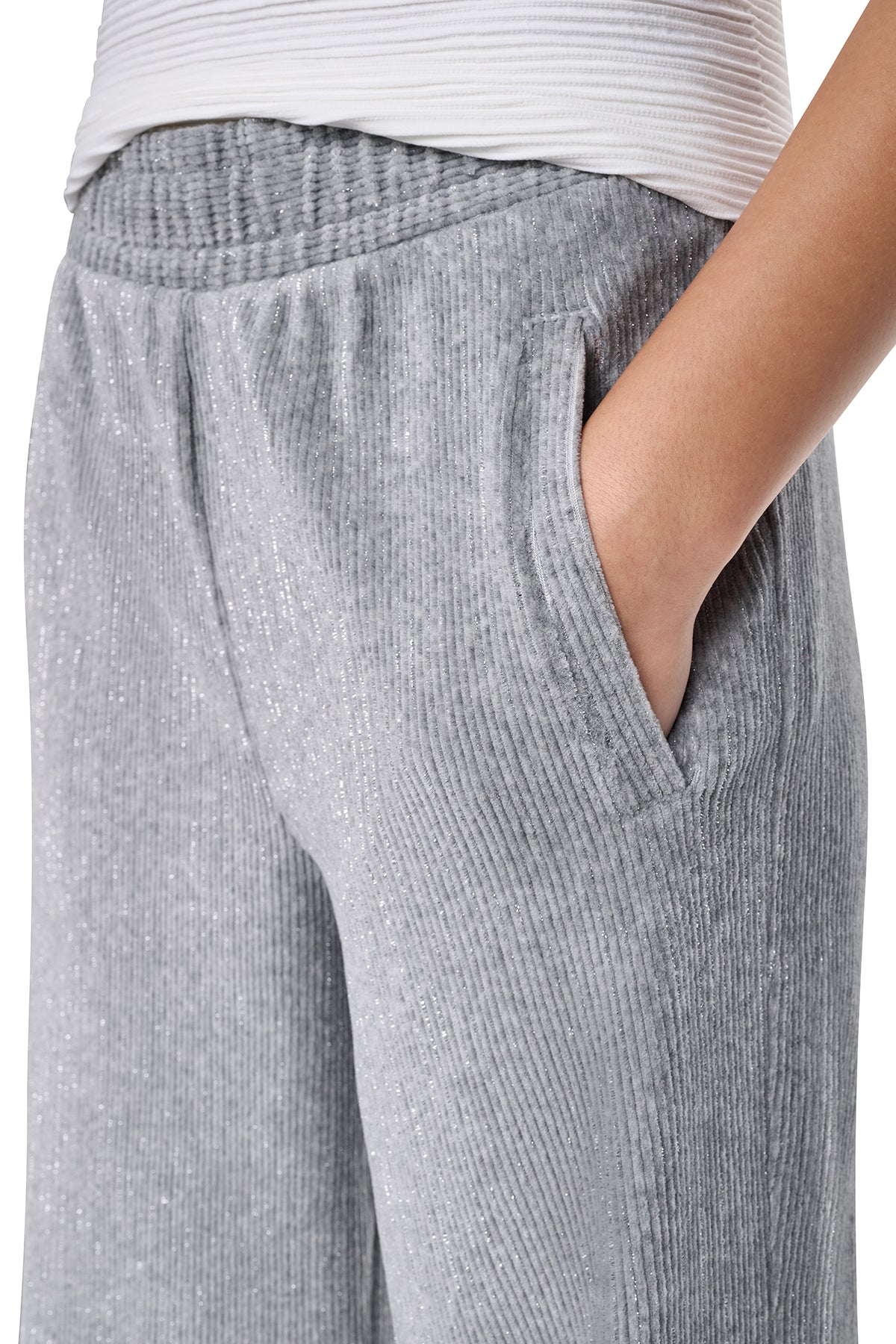 METALLIC VELVET PULL ON SWEATER PANT VIEW 2