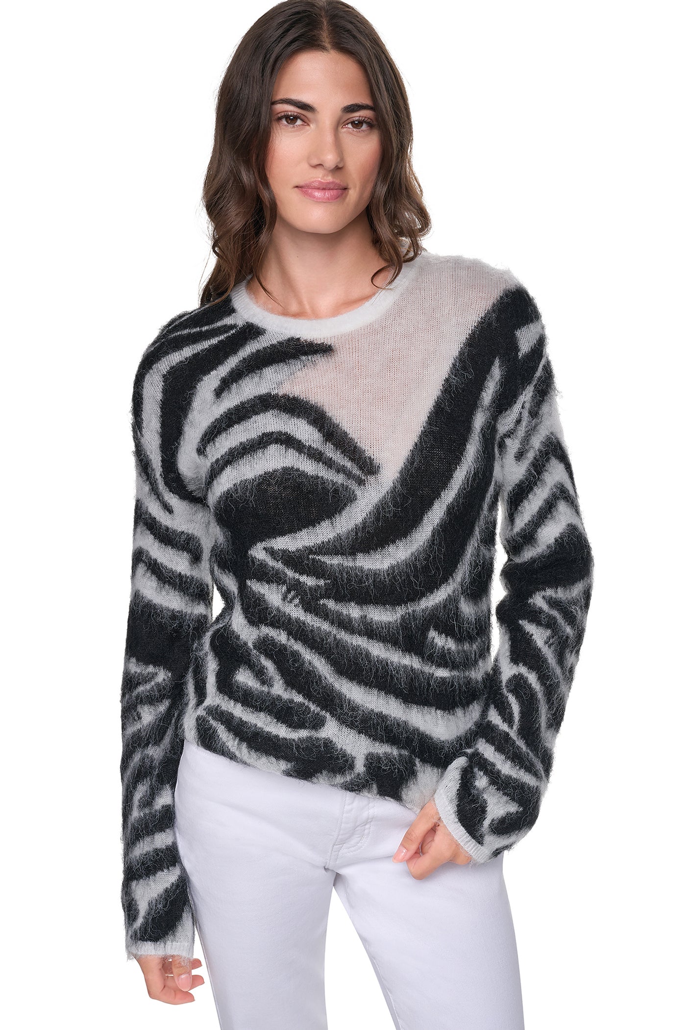 BRUSHED ANIMAL INTARSIA SWEATER VIEW 2
