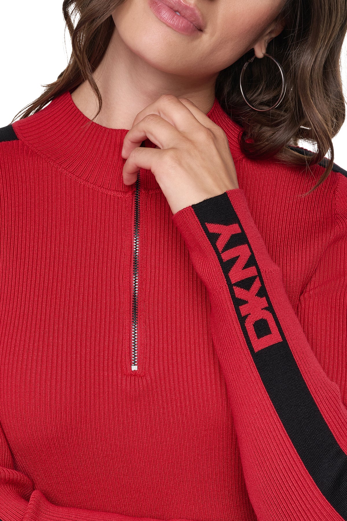 QUARTER-ZIP LOGO TAPE SWEATER VIEW 2