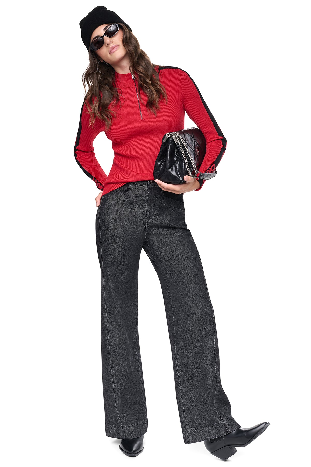 QUARTER-ZIP LOGO TAPE SWEATER VIEW 2