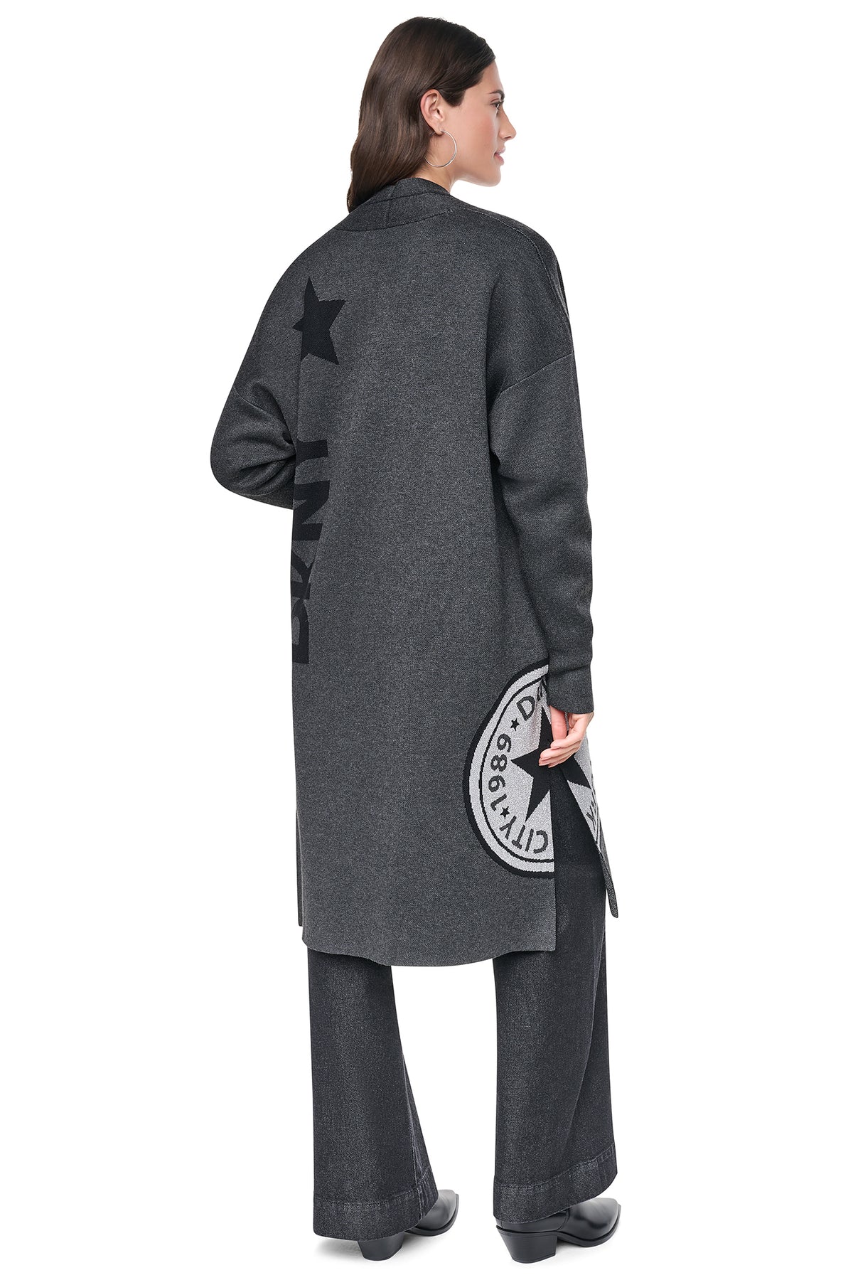 OVERSIZED METALLIC PATCH CARDIGAN VIEW 2