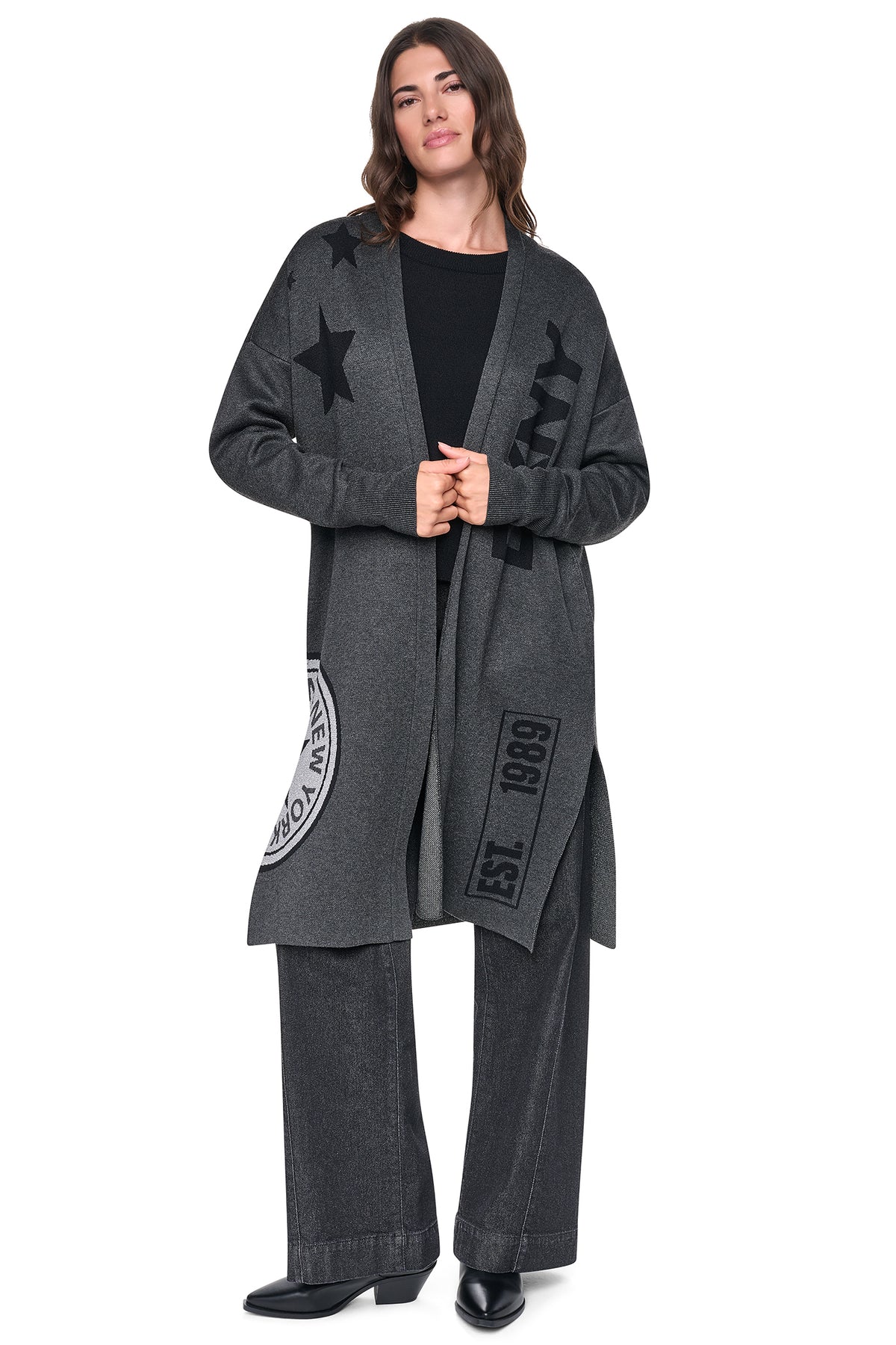 OVERSIZED METALLIC PATCH CARDIGAN VIEW 2