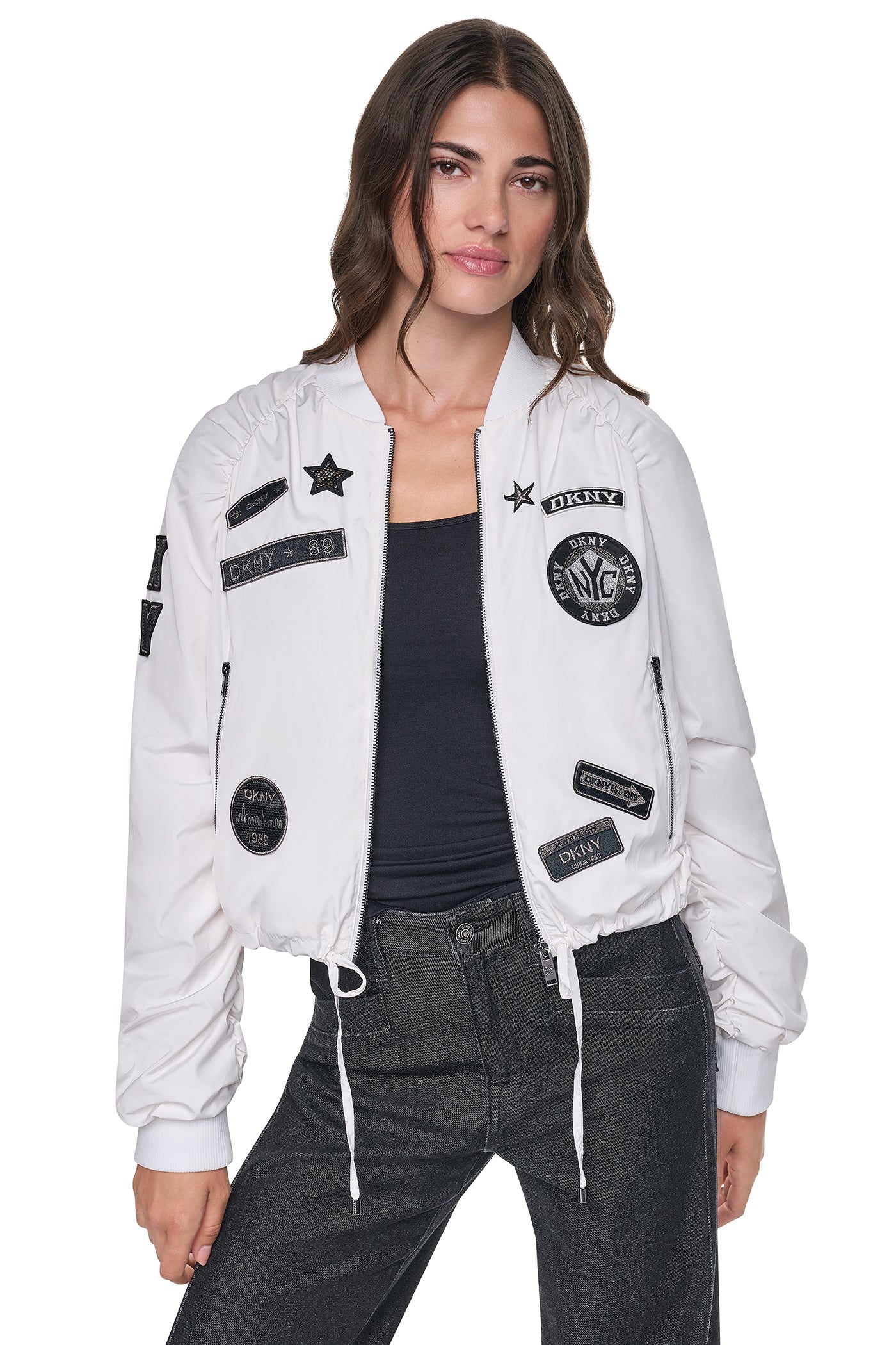 PINS & PATCHES RUCHED JACKET VIEW 2