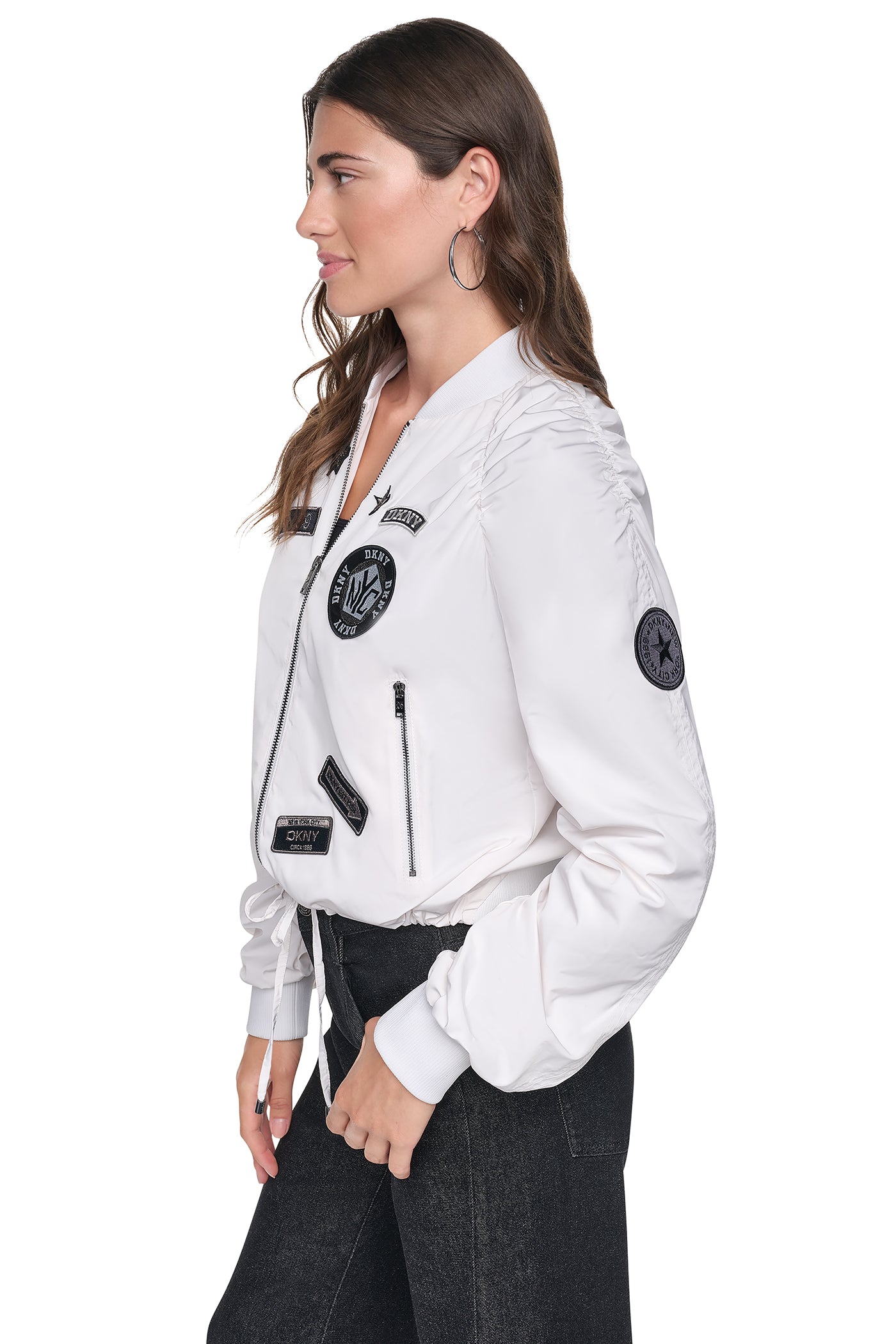 PINS & PATCHES RUCHED JACKET VIEW 2