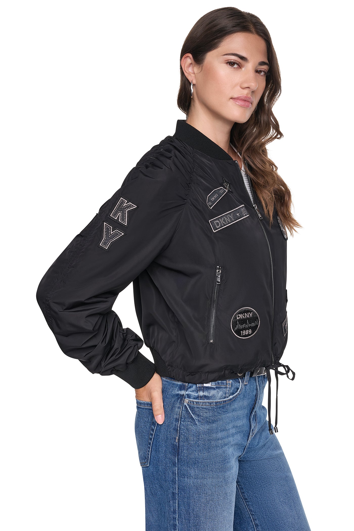 PINS & PATCHES RUCHED JACKET VIEW 2