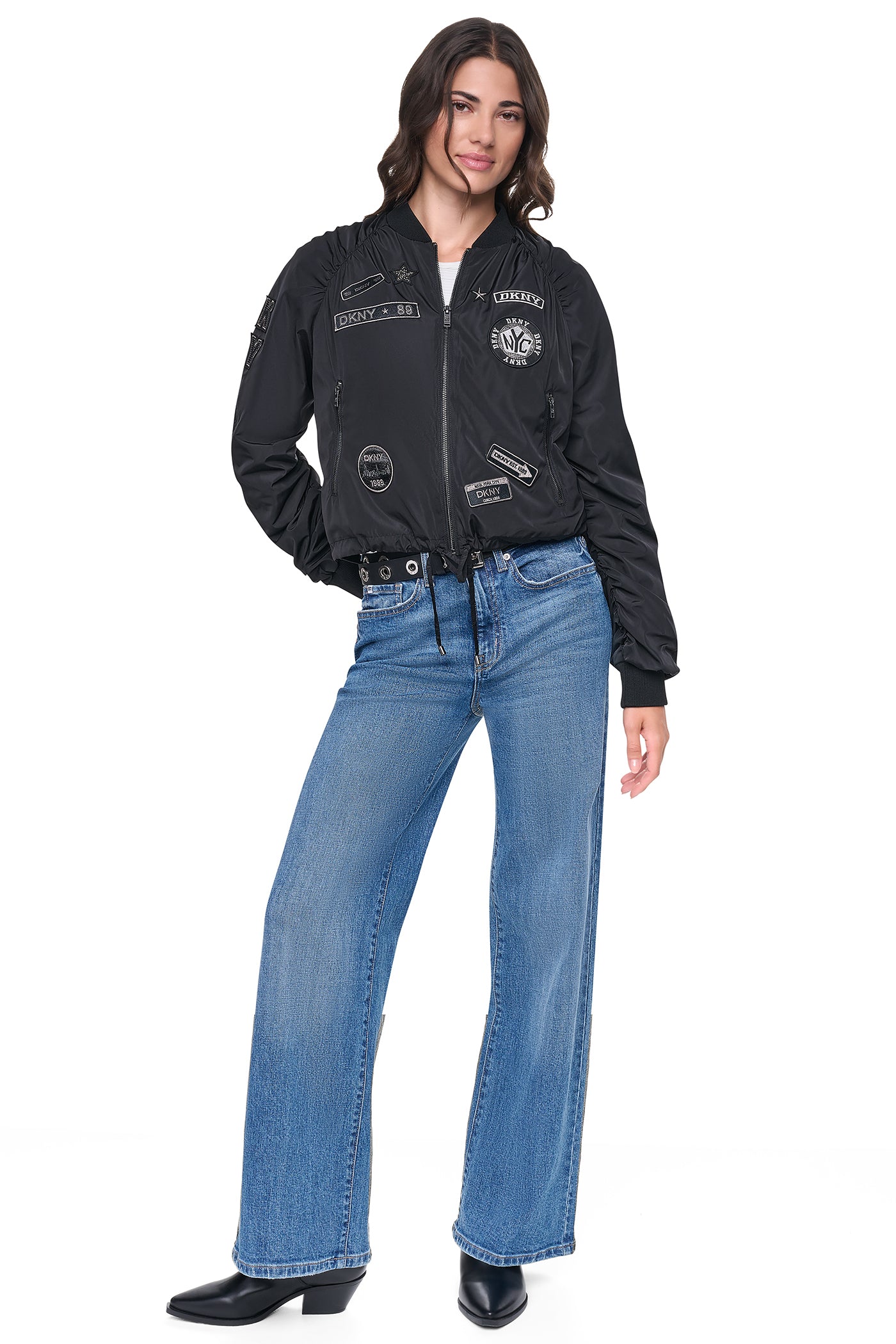 PINS & PATCHES RUCHED JACKET VIEW 2