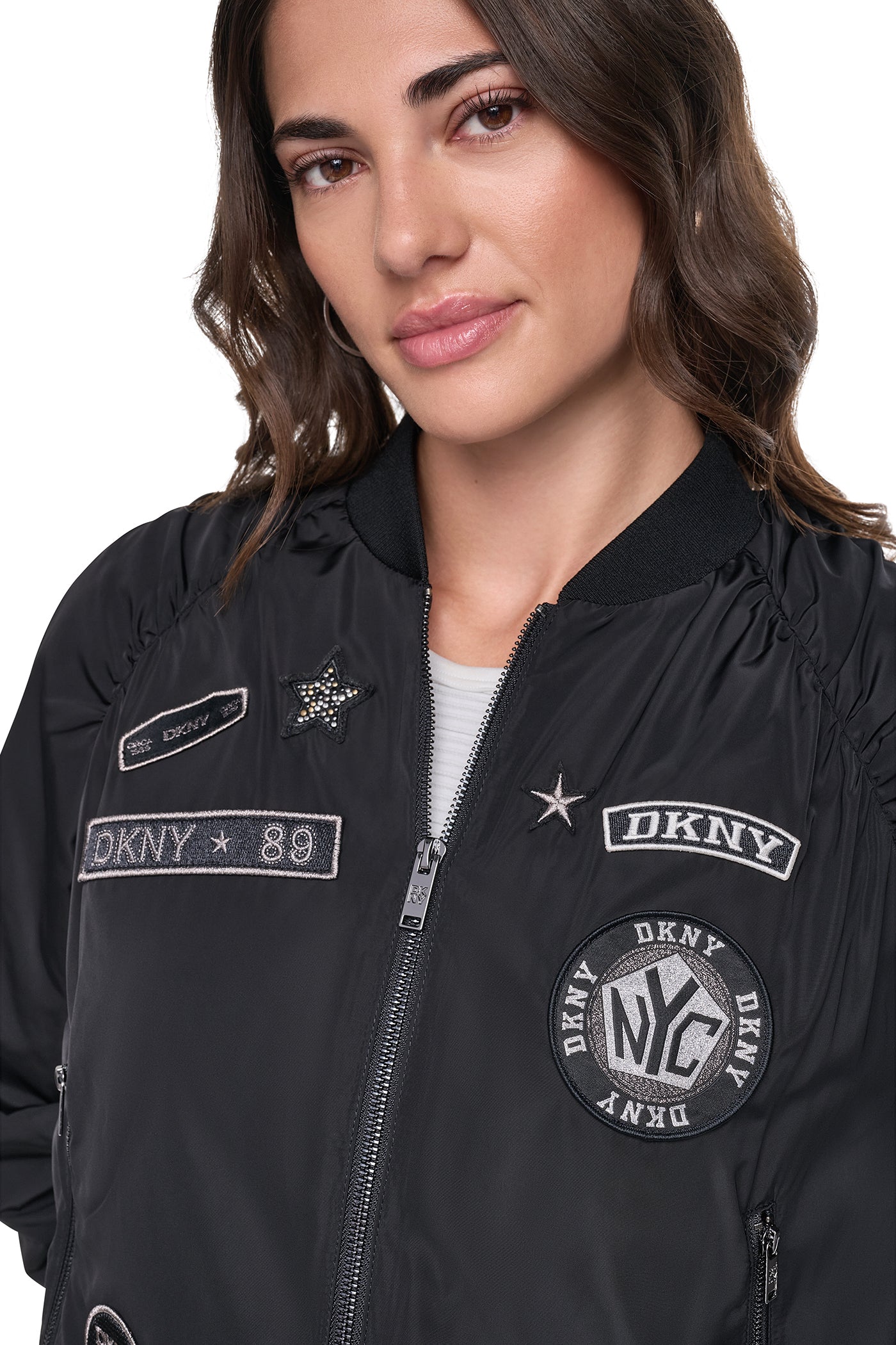 PINS & PATCHES RUCHED JACKET VIEW 2