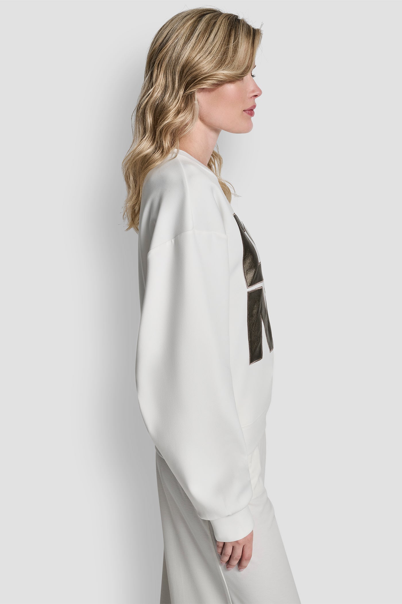 FAUX LEATHER LOGO SWEATSHIRT VIEW 3 | Gifts Under $50