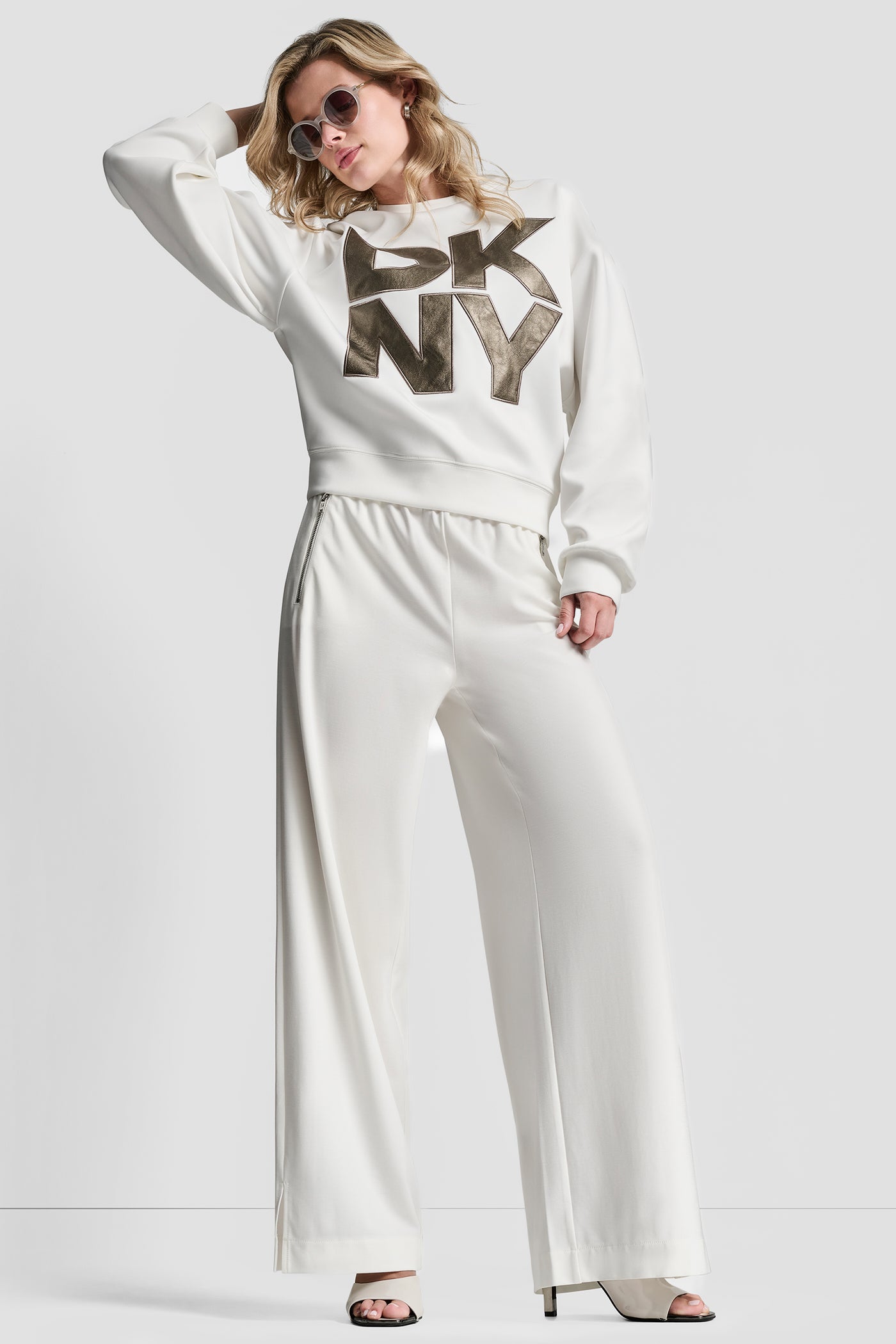 FAUX LEATHER LOGO SWEATSHIRT VIEW 4 | Gifts Under $50