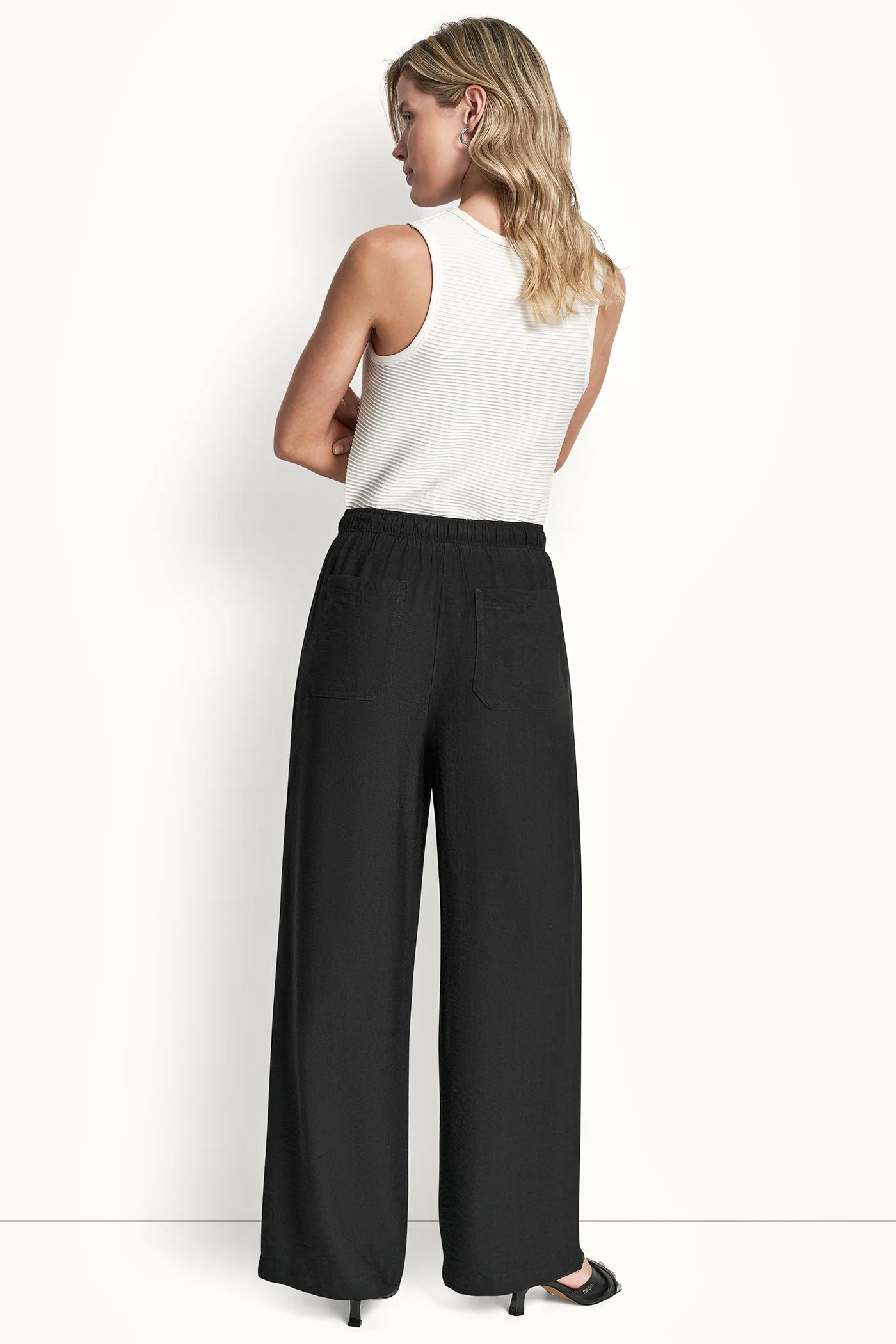 SEAMED WIDE LEG PULL-ON PANT VIEW 3 | 9-5 Edit