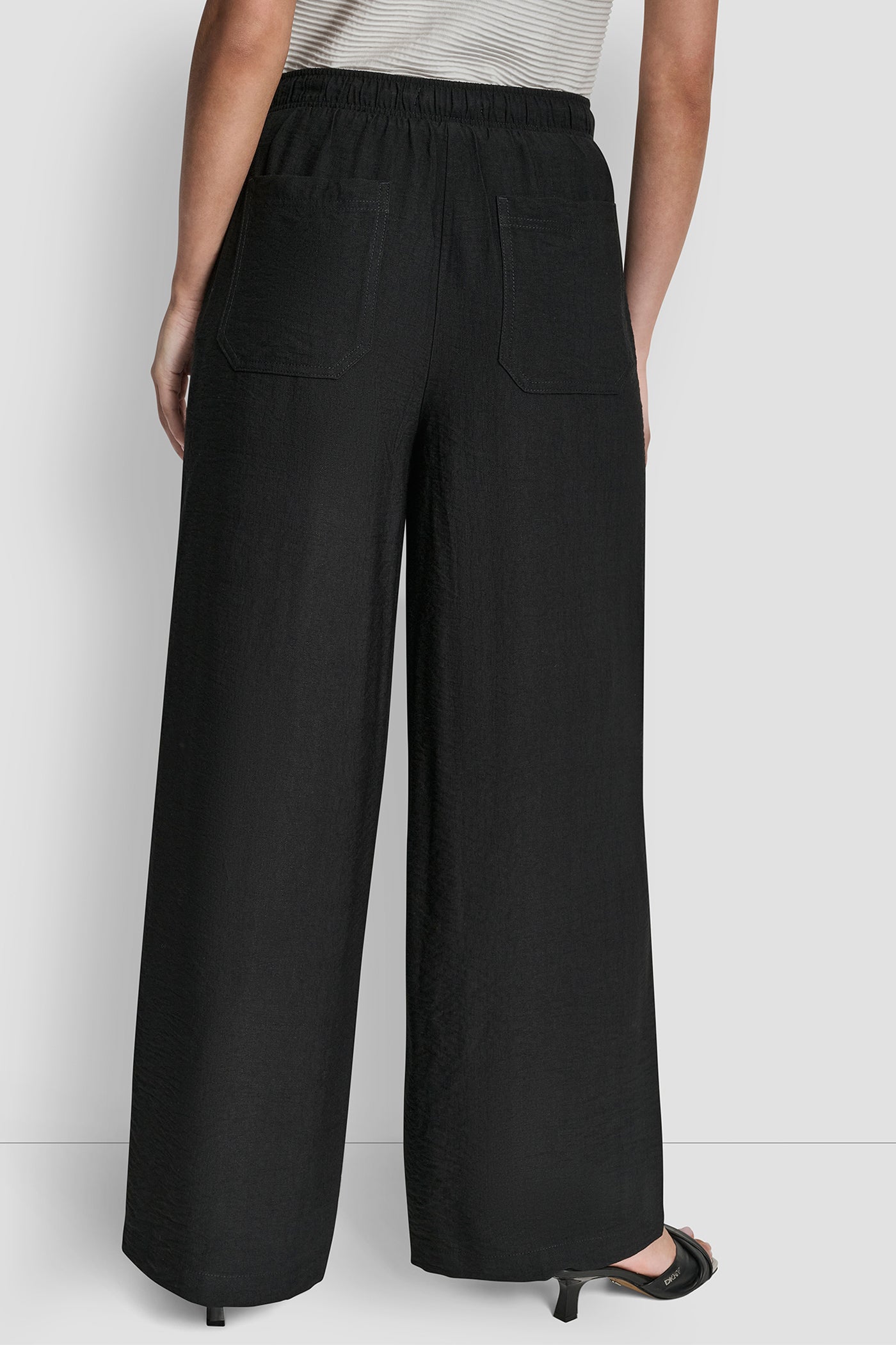 Black SEAMED WIDE LEG PULL-ON PANT, VIEW 2 | SPRING 2026