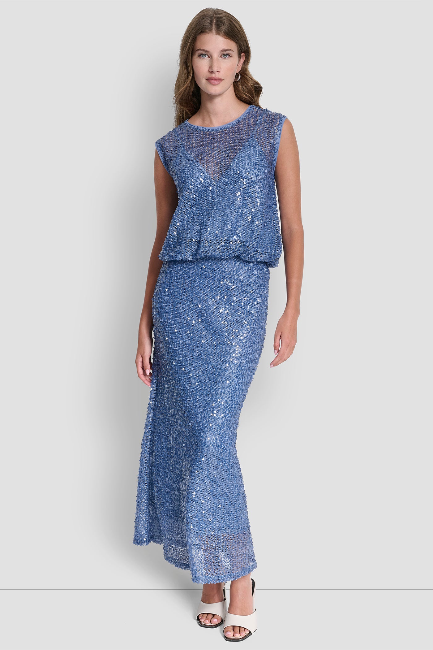 SLEEVELESS SEQUINED BUBBLE HEM SWEATER VIEW 4 | New clothing