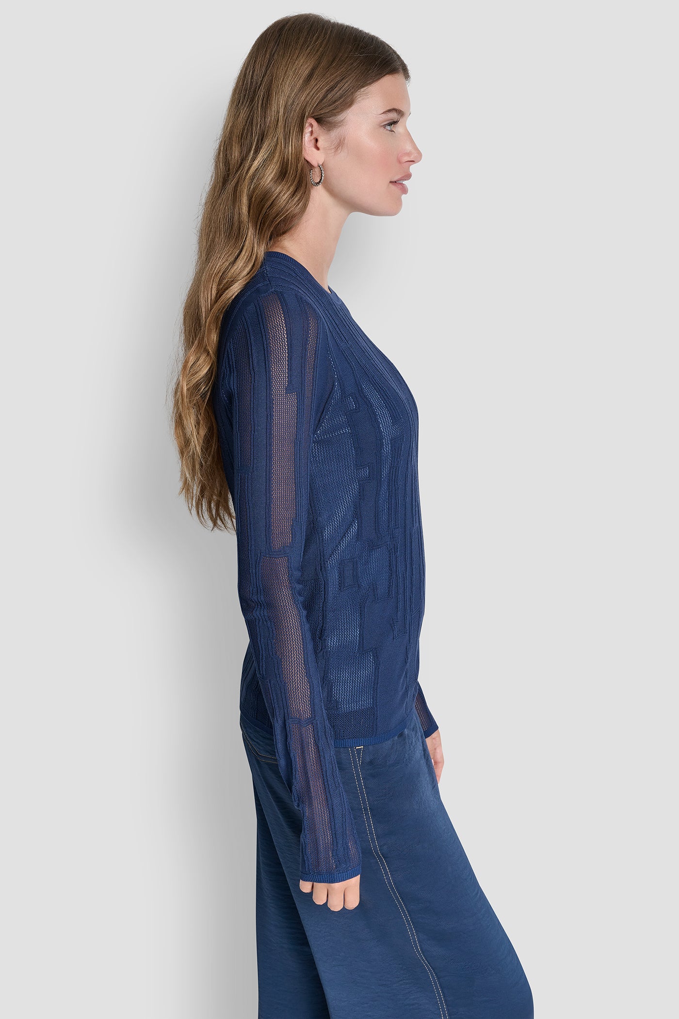 LAYERED MIXED STITCH SWEATER VIEW 3 | New Arrivals