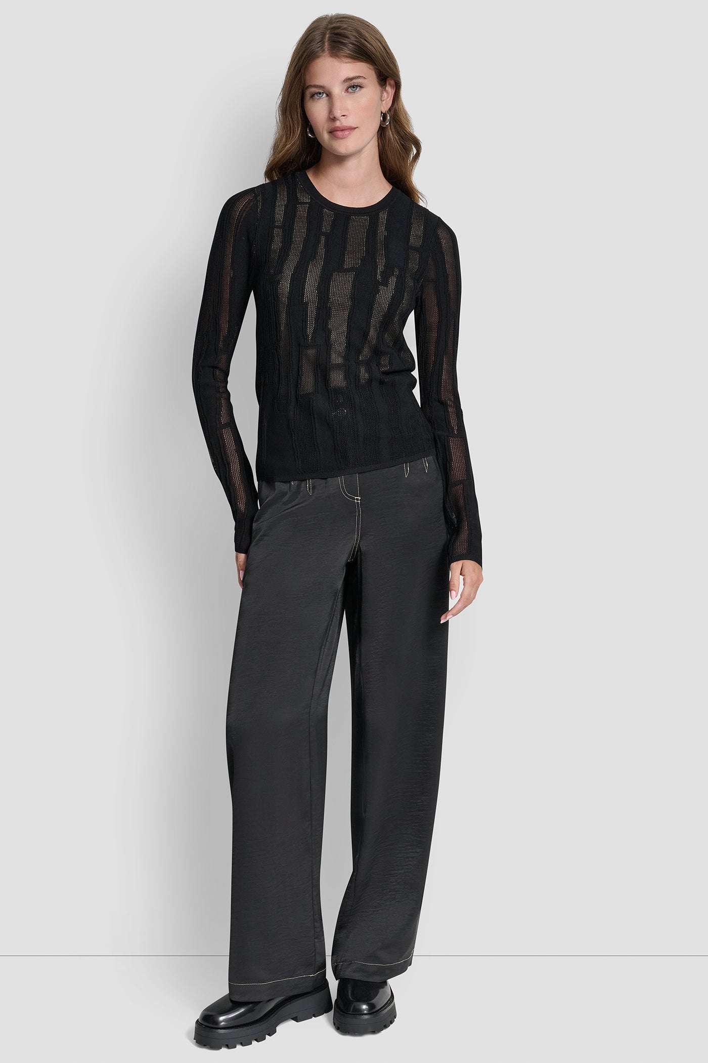 LAYERED MIXED STITCH SWEATER VIEW 4 | New Arrivals