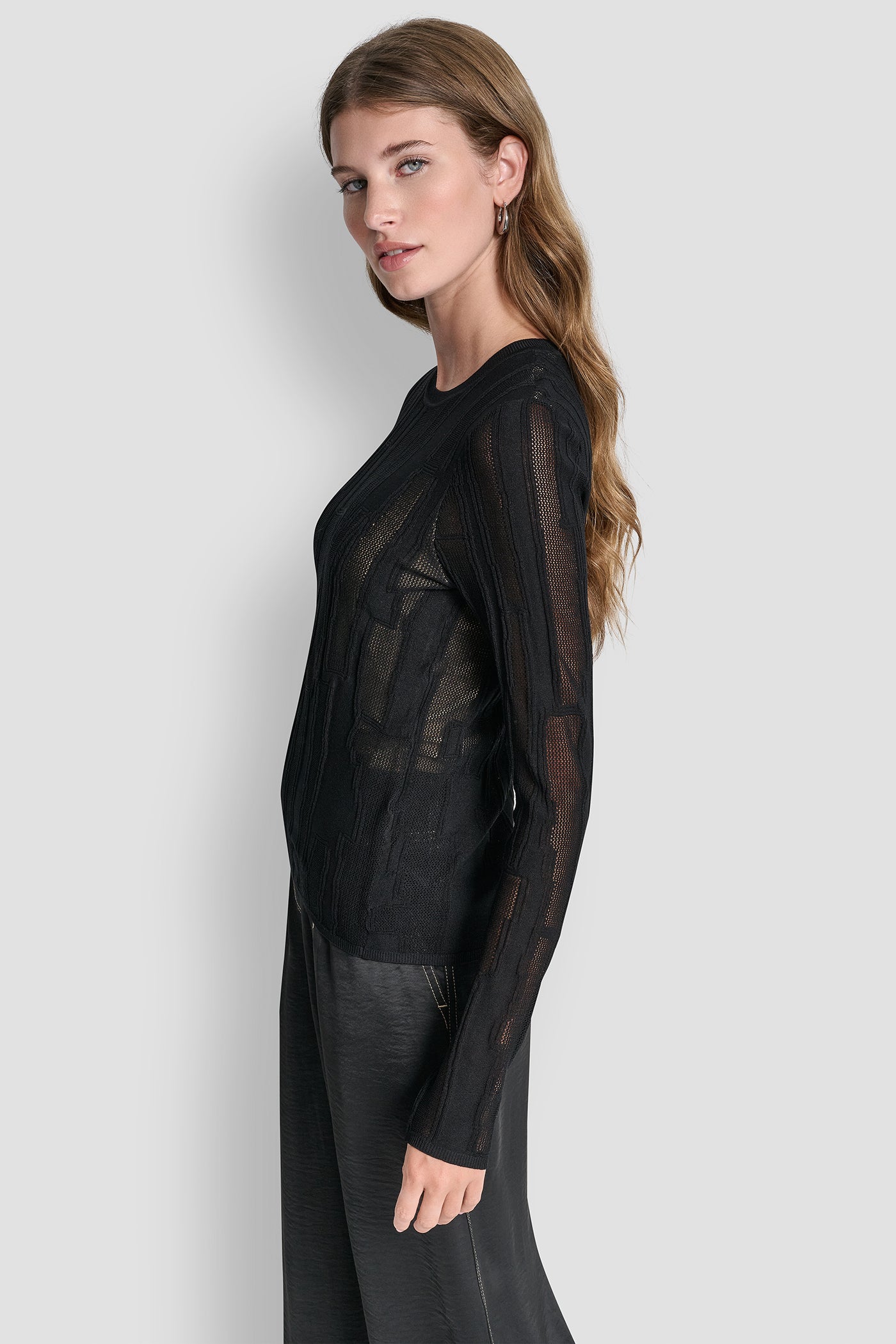 LAYERED MIXED STITCH SWEATER VIEW 3 | New Arrivals