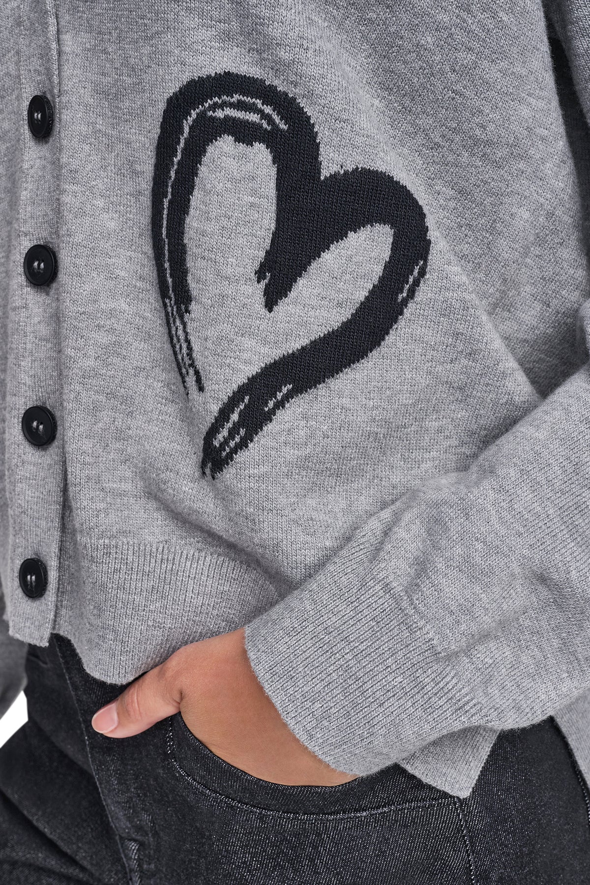 BRUSHSTROKE HEART CARDIGAN VIEW 2