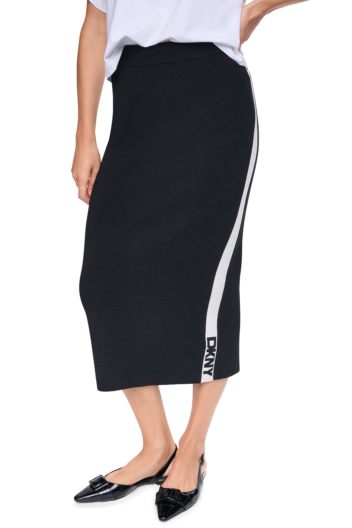 LOGO STRIPE SWEATER SKIRT VIEW 1