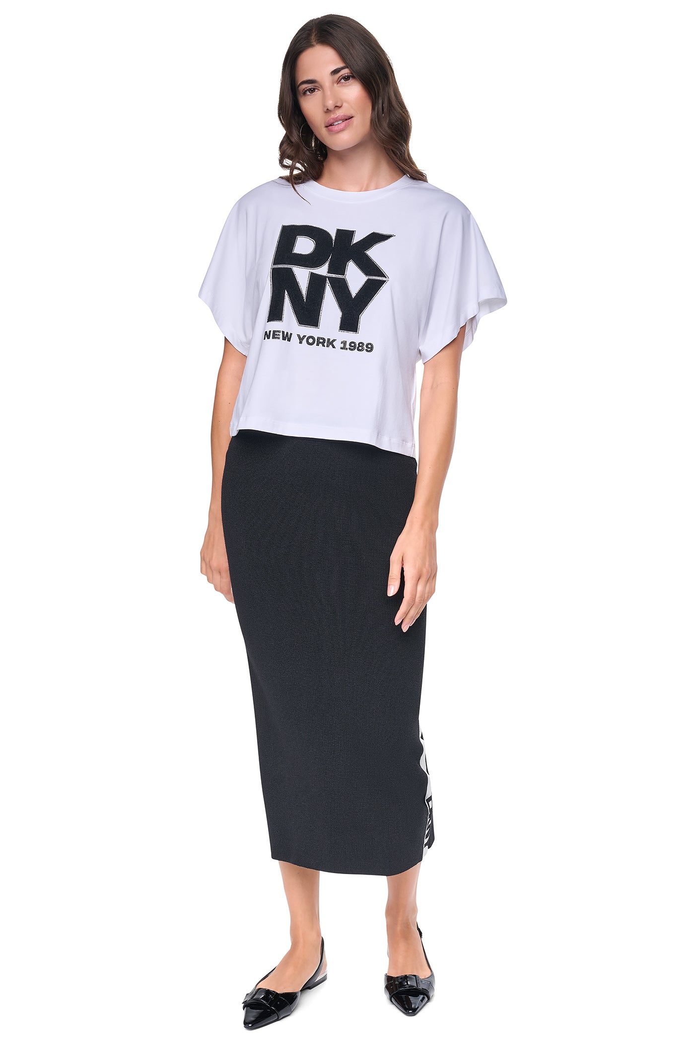 LOGO STRIPE SWEATER SKIRT VIEW 2