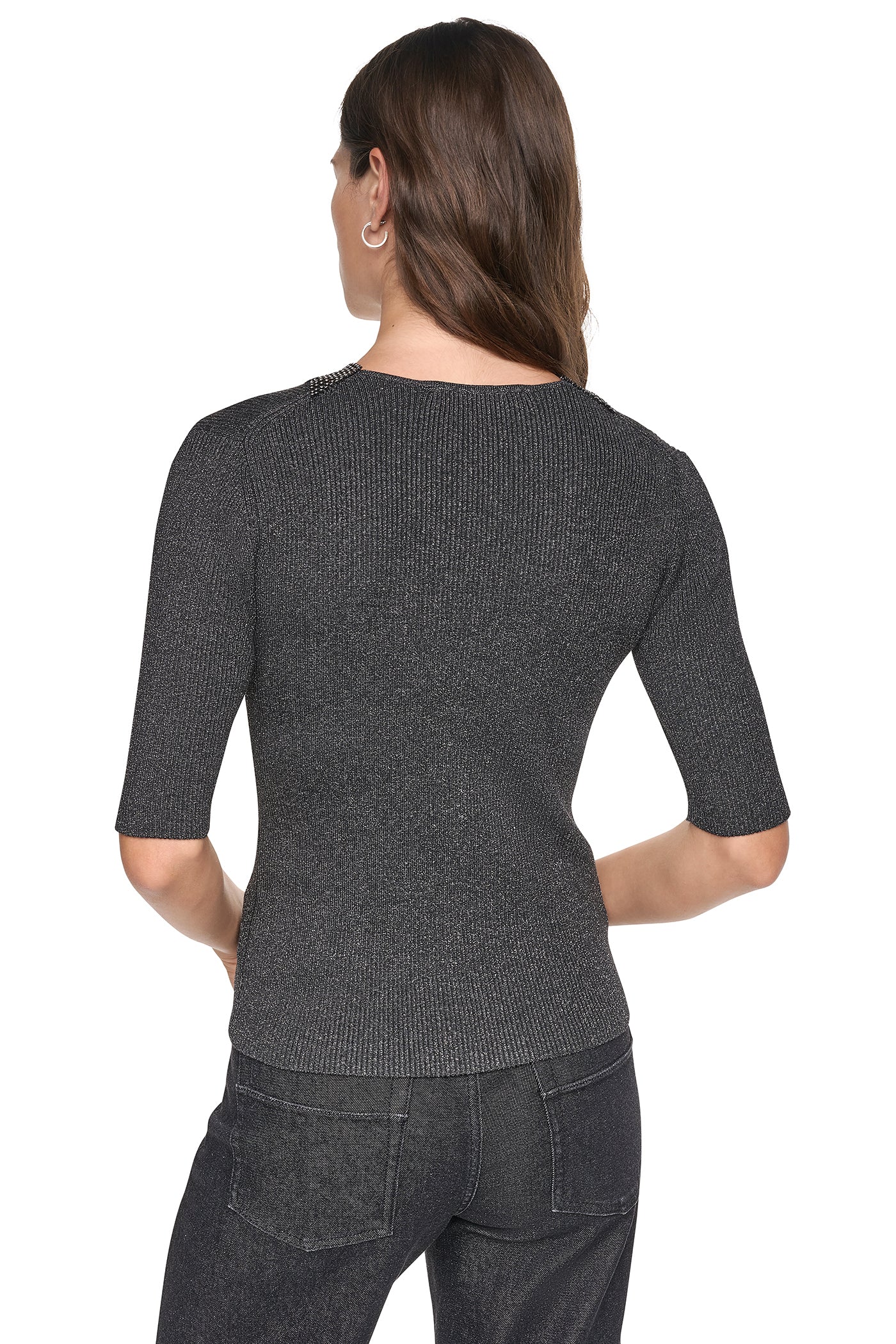 EMBELLISHED METALLIC SWEATER VIEW 2