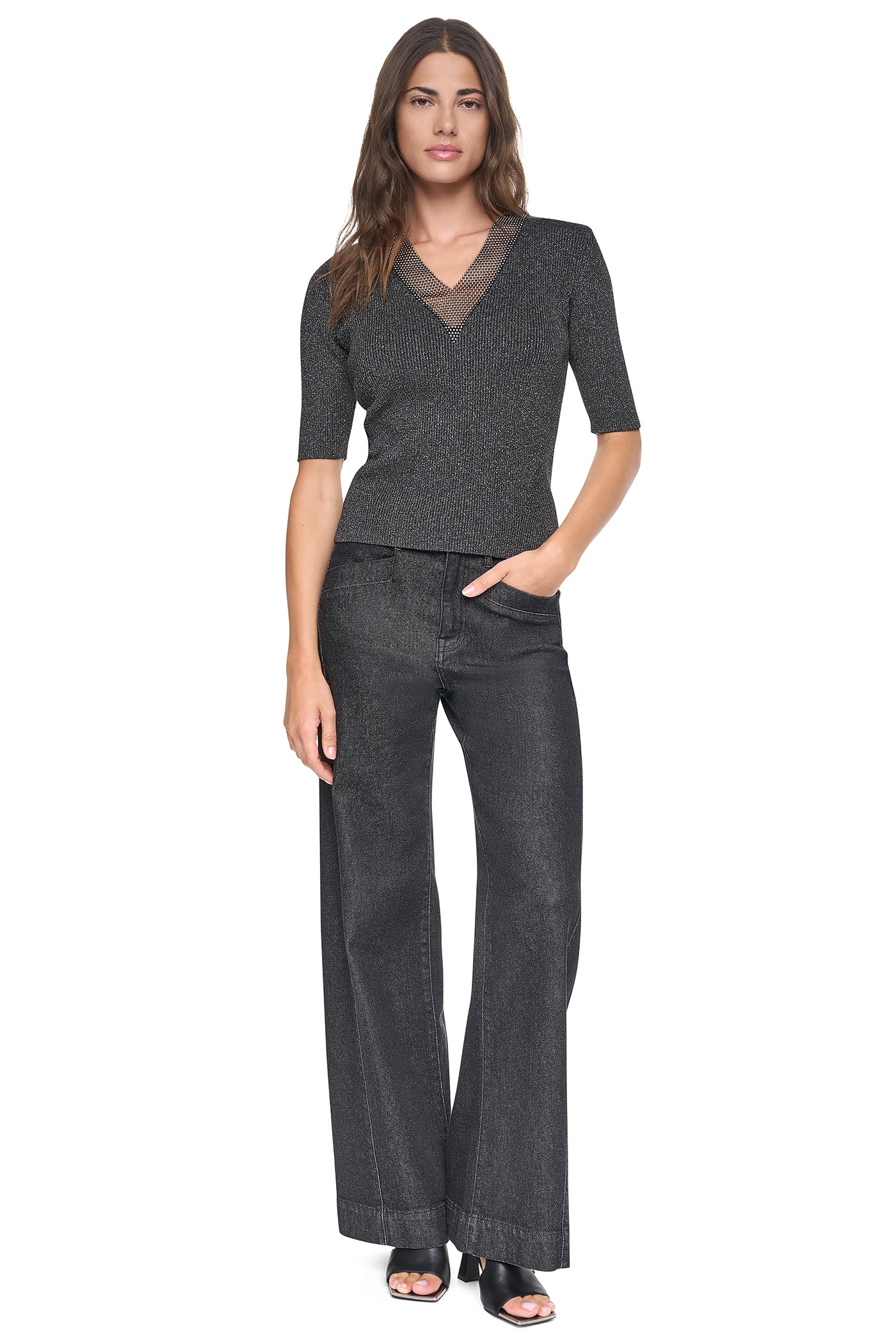 EMBELLISHED METALLIC SWEATER VIEW 2