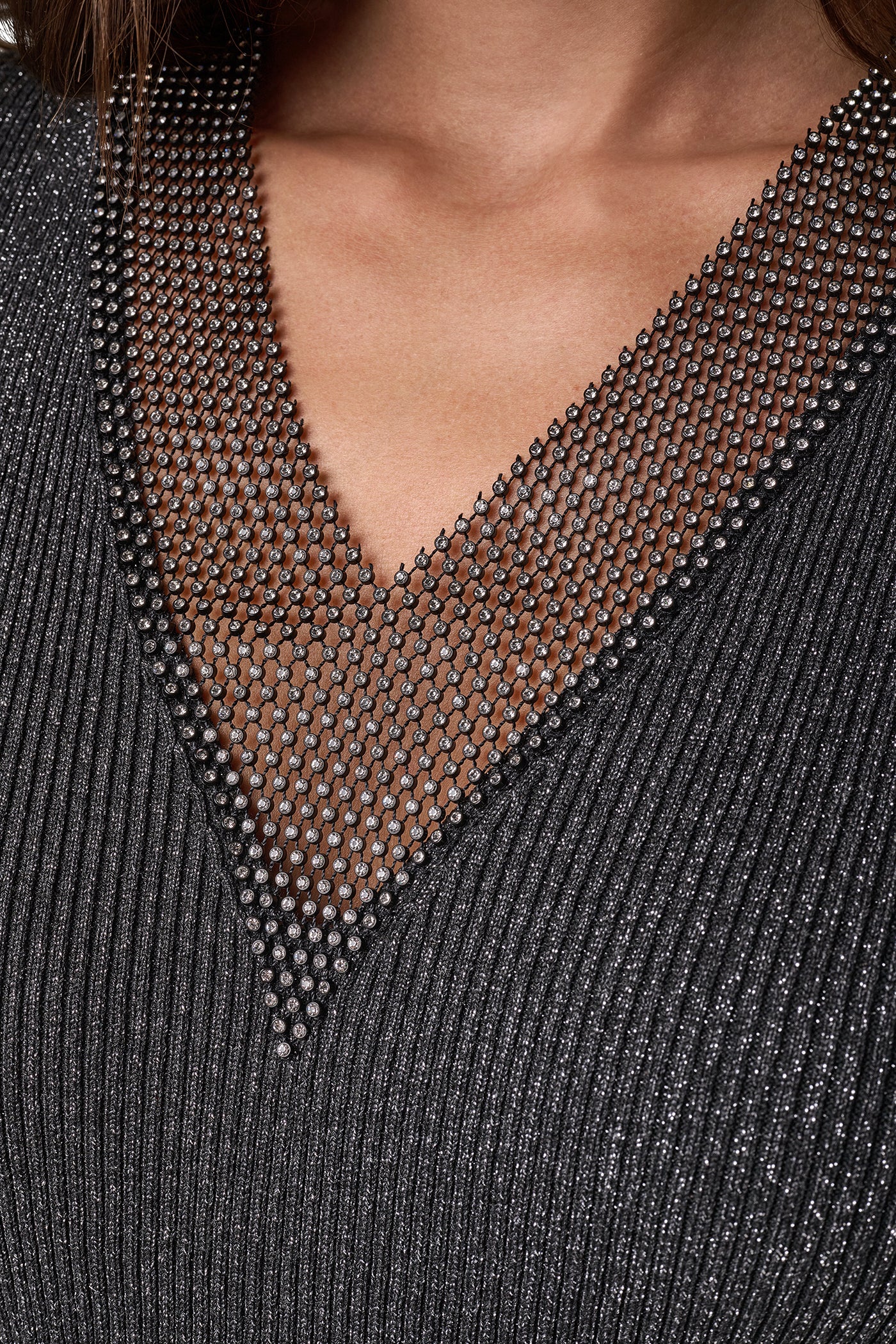 EMBELLISHED METALLIC SWEATER VIEW 2