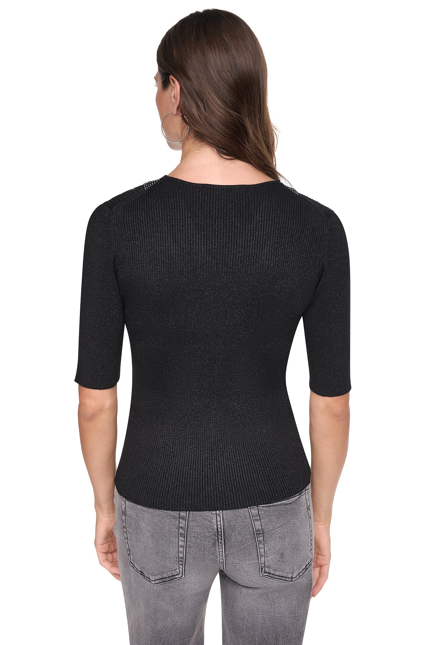 EMBELLISHED METALLIC SWEATER VIEW 2