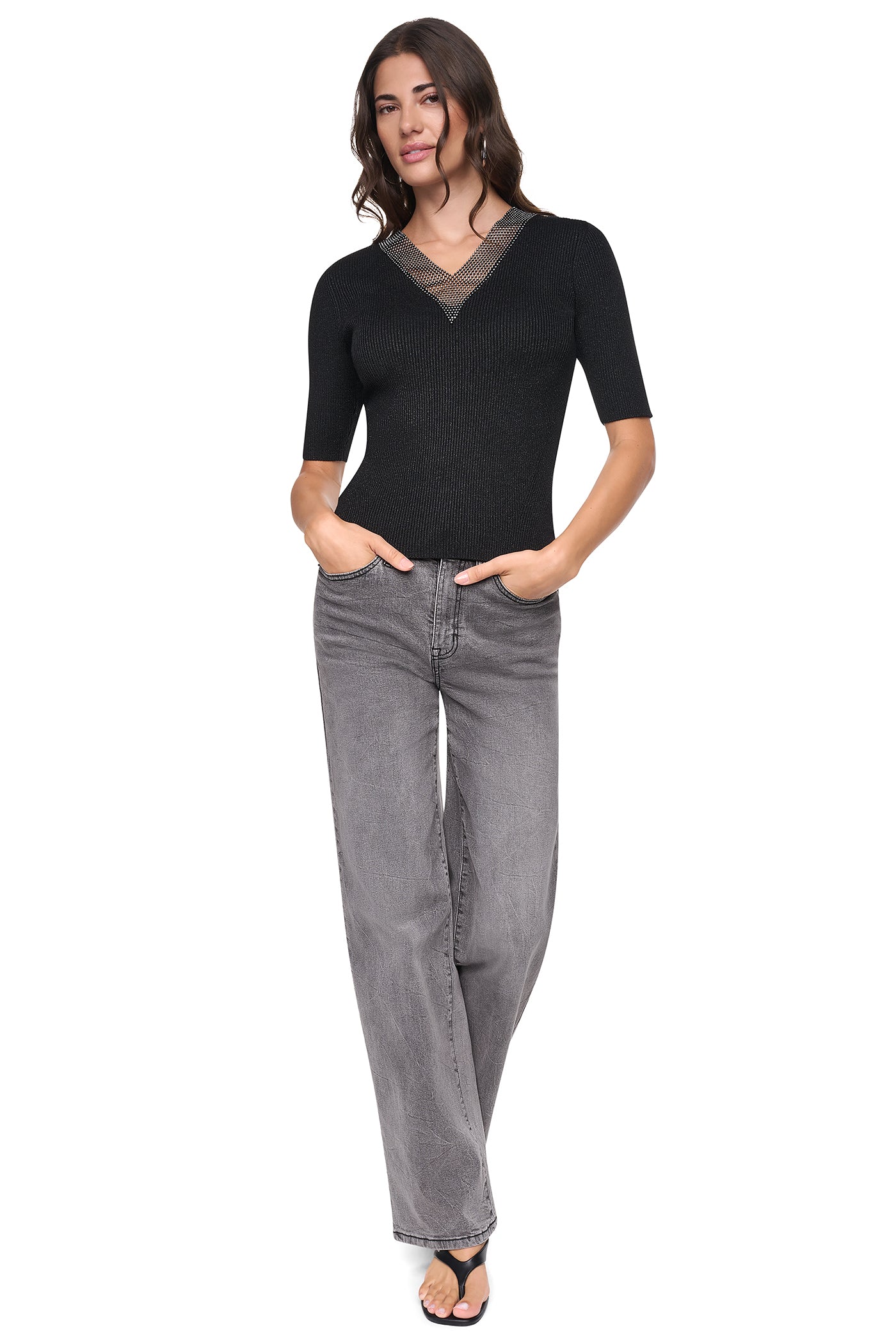 EMBELLISHED METALLIC SWEATER VIEW 2