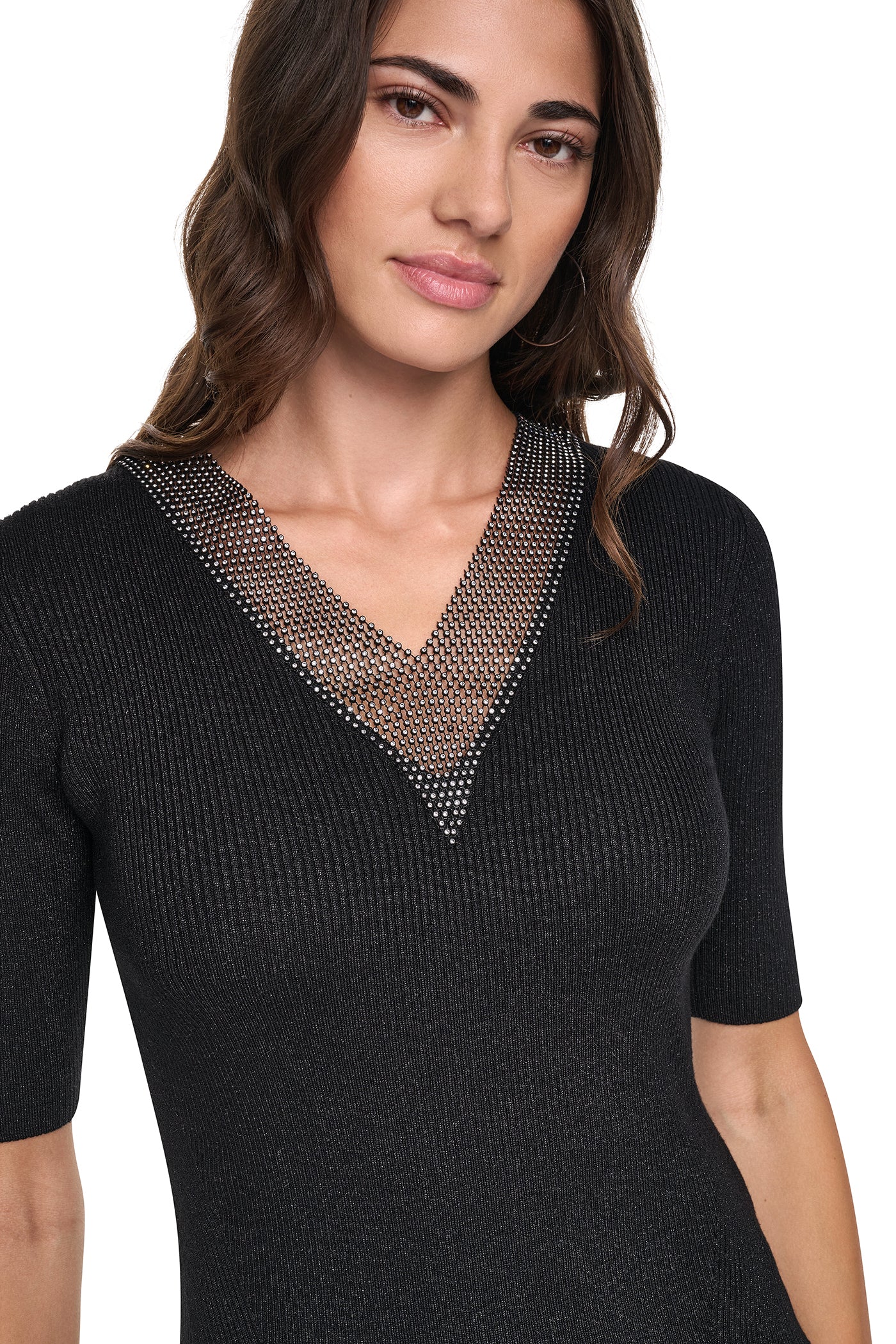 EMBELLISHED METALLIC SWEATER VIEW 2
