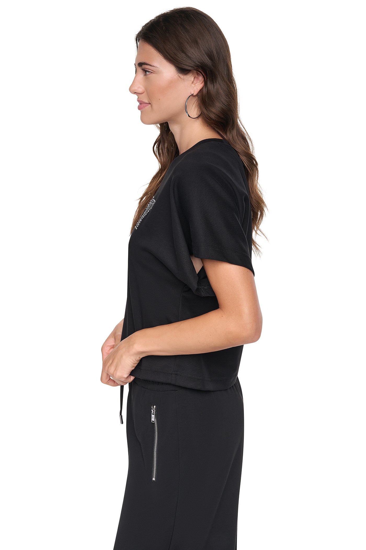EMBELLISHED LOGO DOLMAN TEE VIEW 2