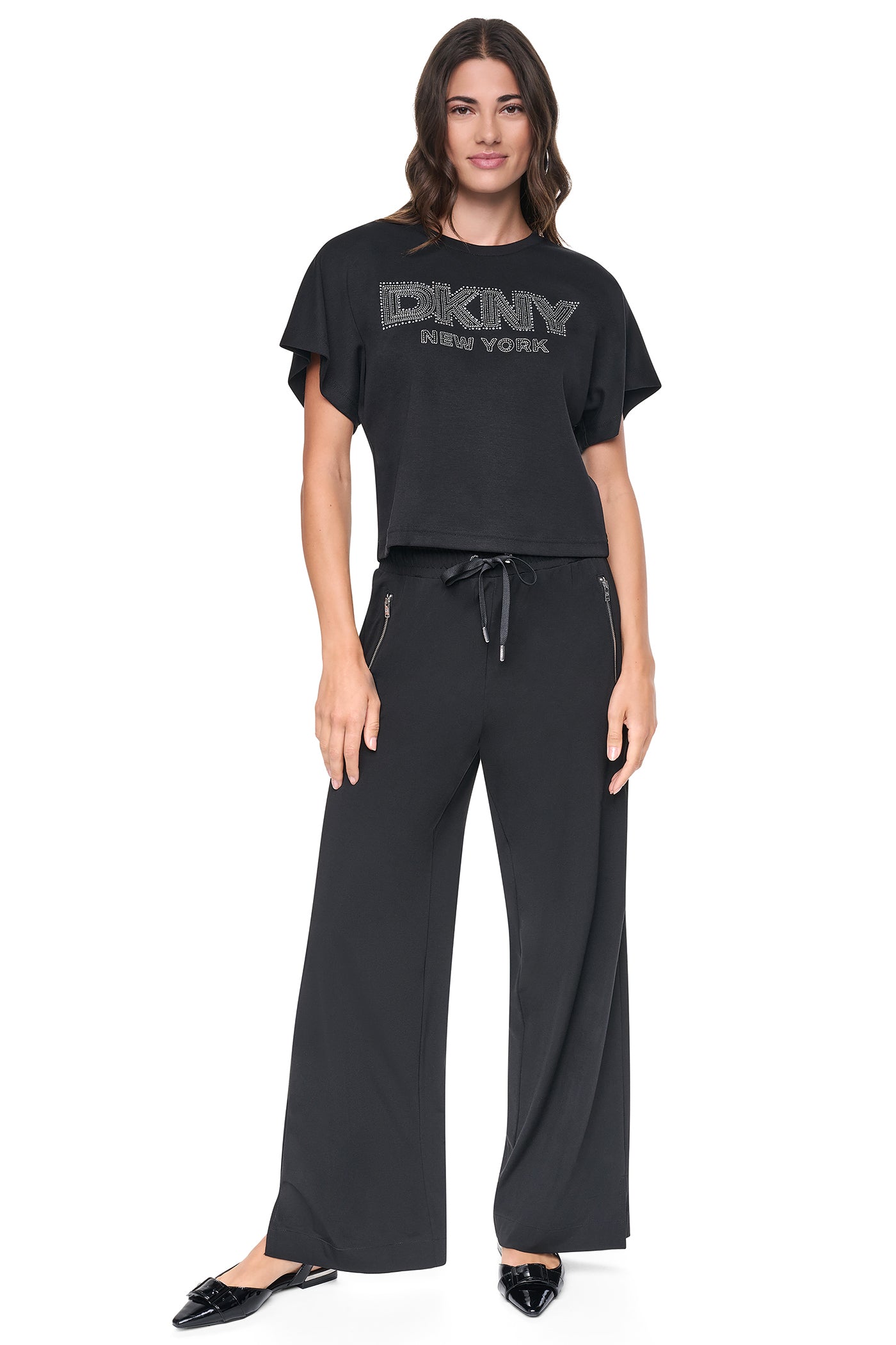 EMBELLISHED LOGO DOLMAN TEE VIEW 2