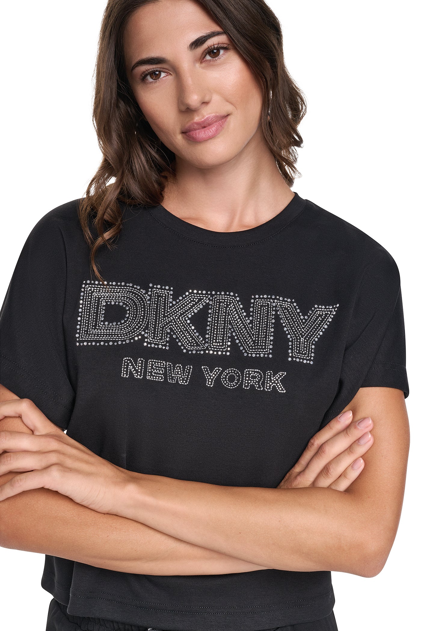 EMBELLISHED LOGO DOLMAN TEE VIEW 2