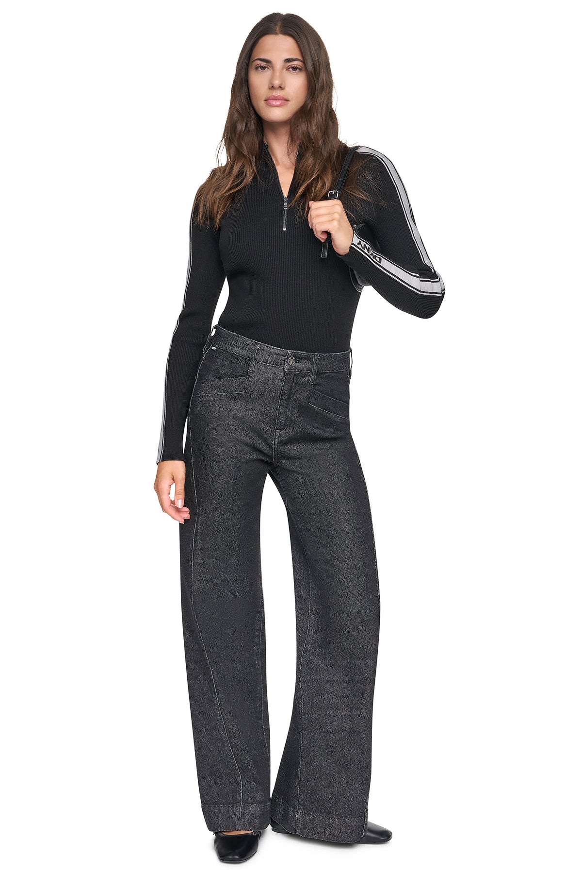 QUARTER-ZIP LOGO TAPE SWEATER VIEW 2