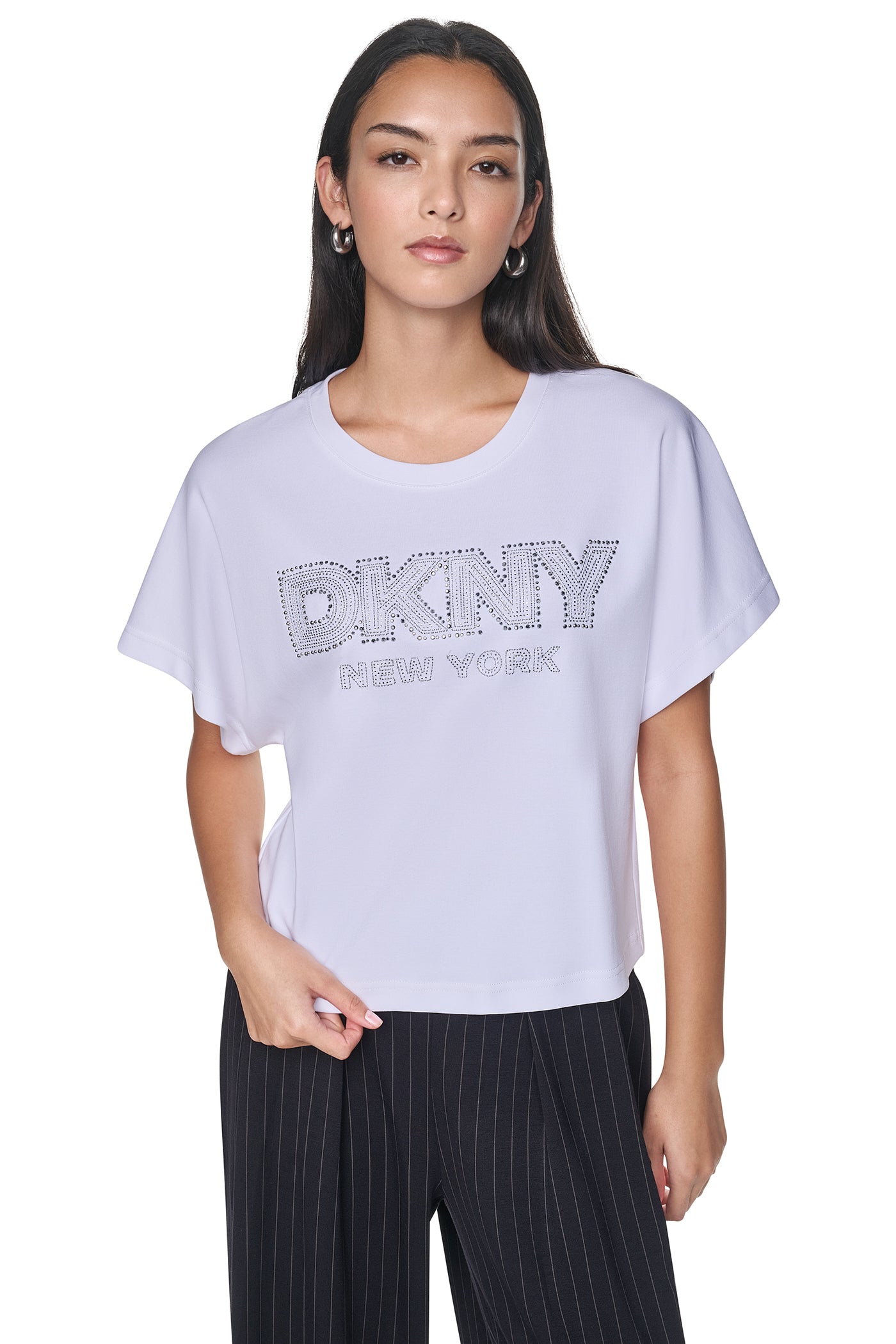 EMBELLISHED LOGO DOLMAN TEE VIEW 2
