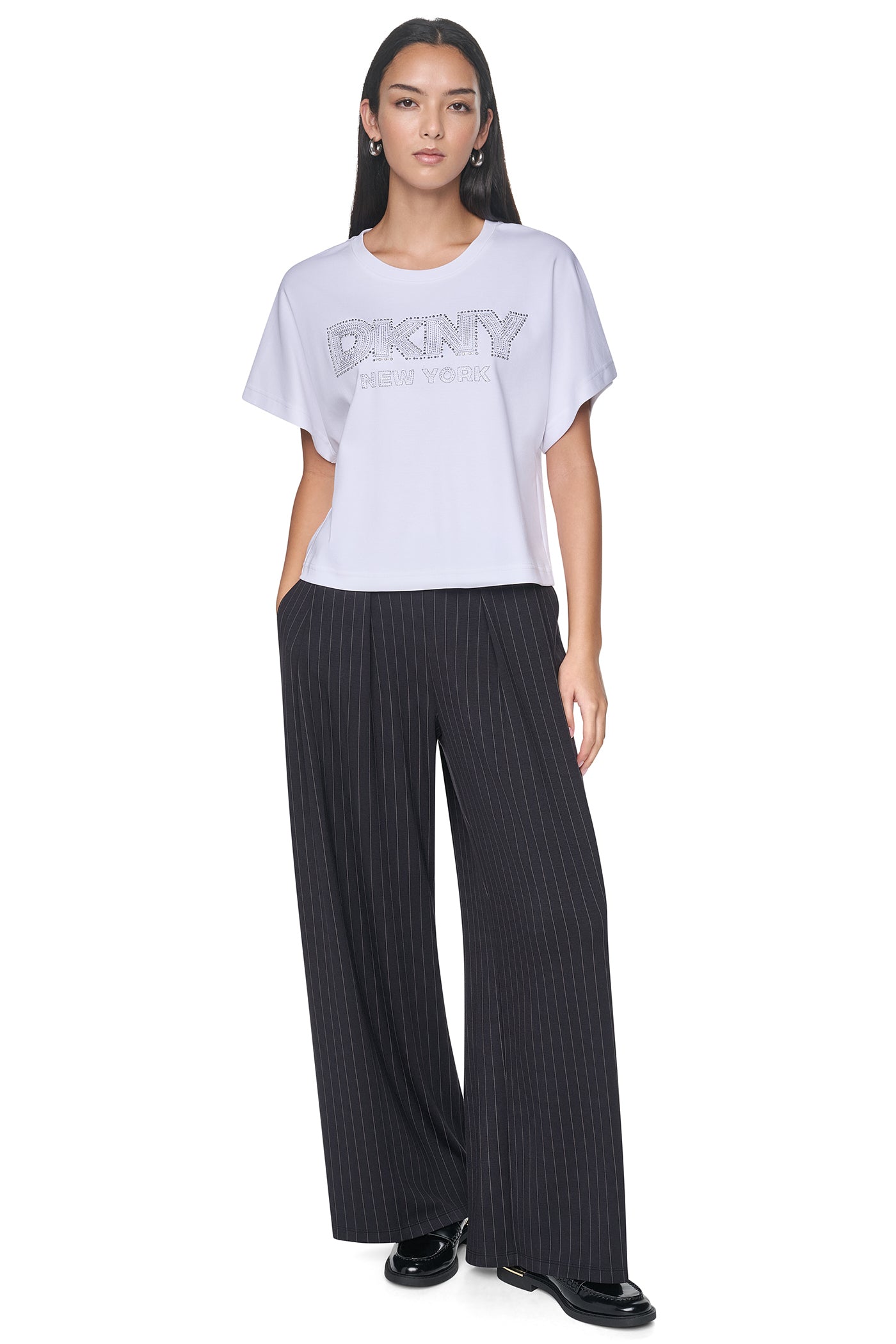 EMBELLISHED LOGO DOLMAN TEE VIEW 2