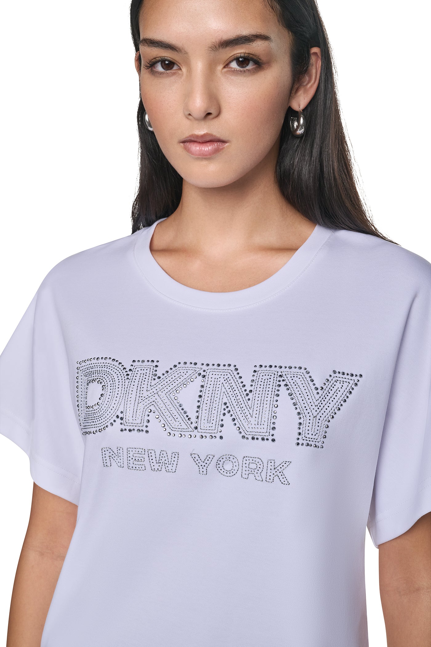 EMBELLISHED LOGO DOLMAN TEE VIEW 2
