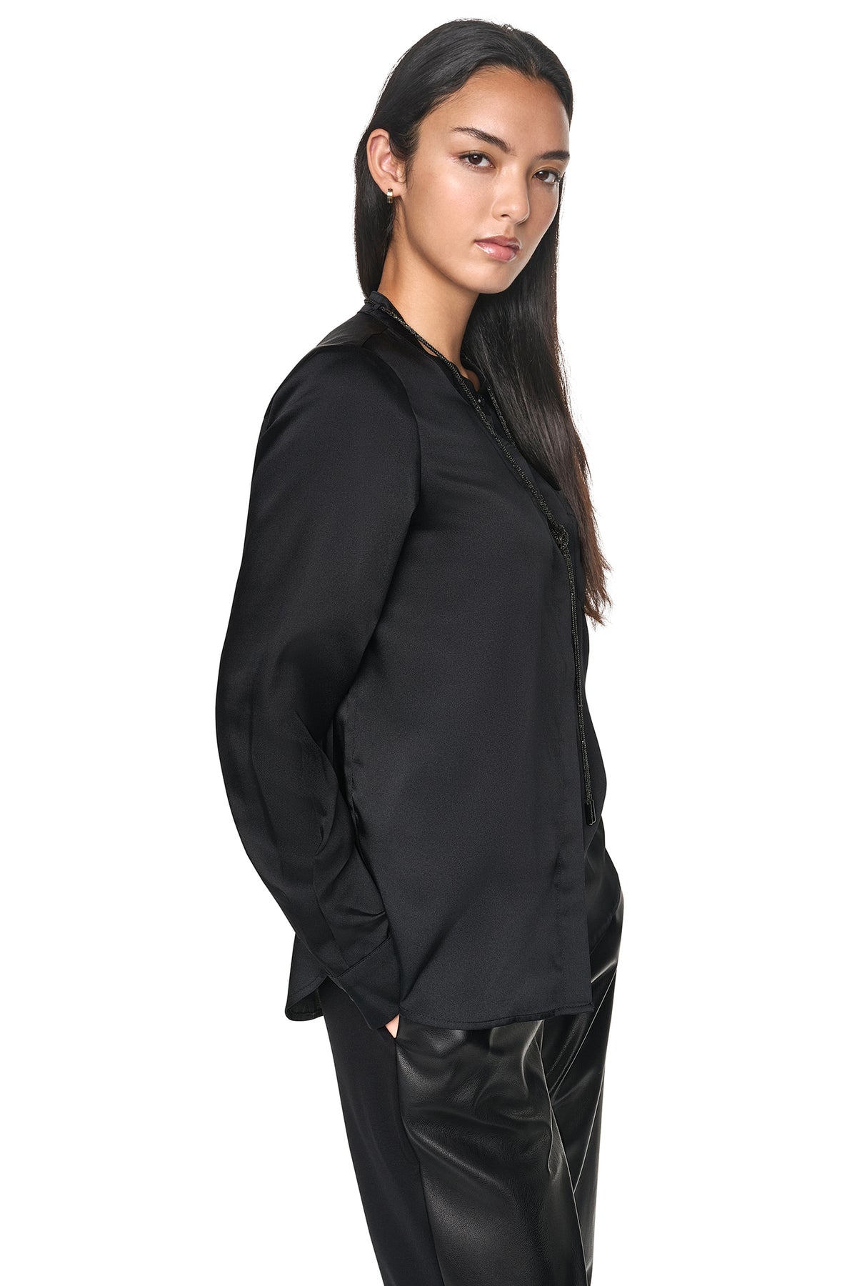 EMBELLISHED NECKTIE BLOUSE VIEW 2