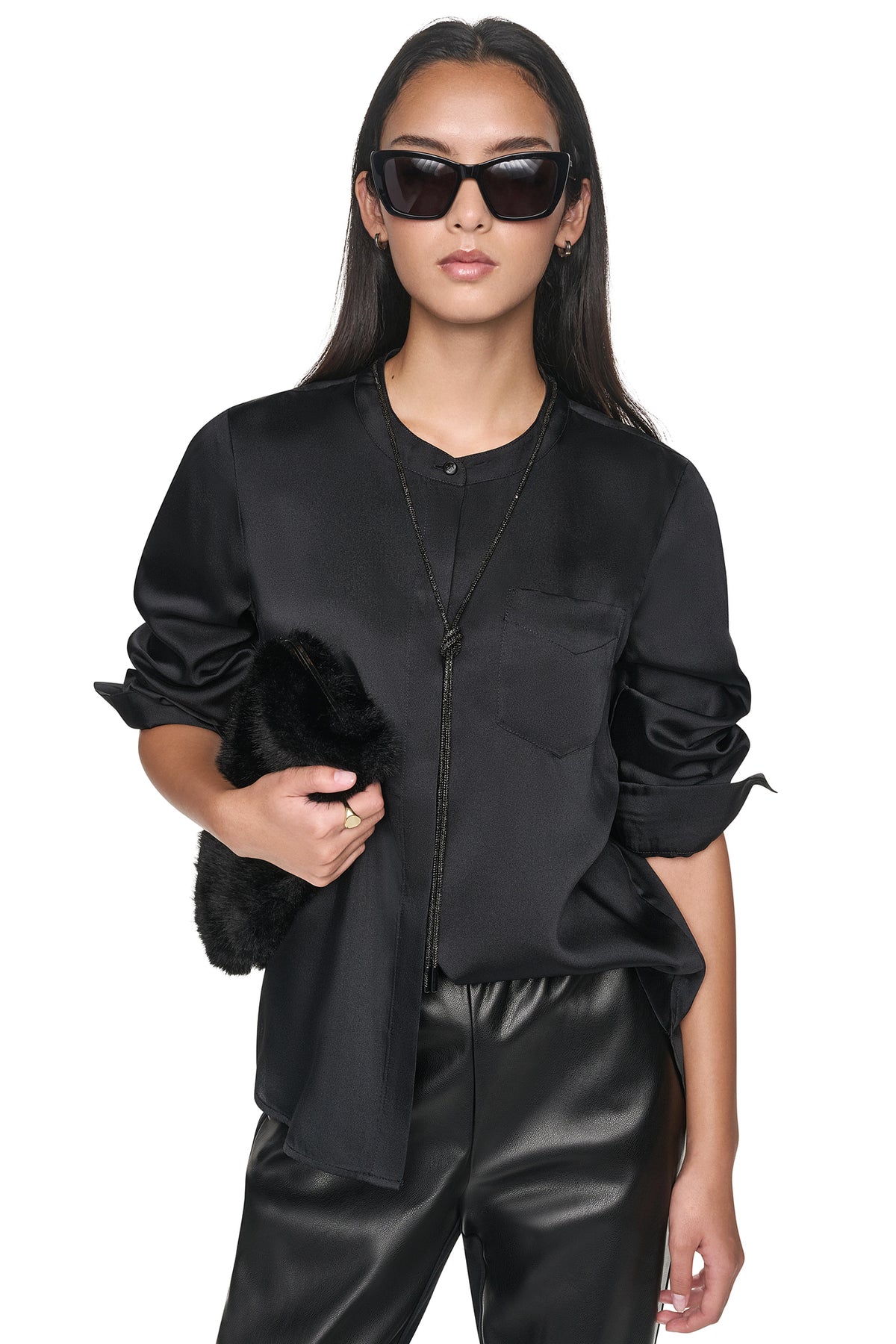 EMBELLISHED NECKTIE BLOUSE VIEW 1