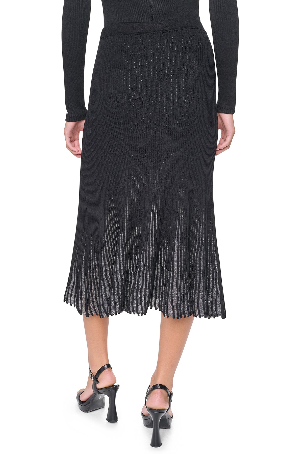 PLAITED RIB LUREX SWEATER SKIRT VIEW 2