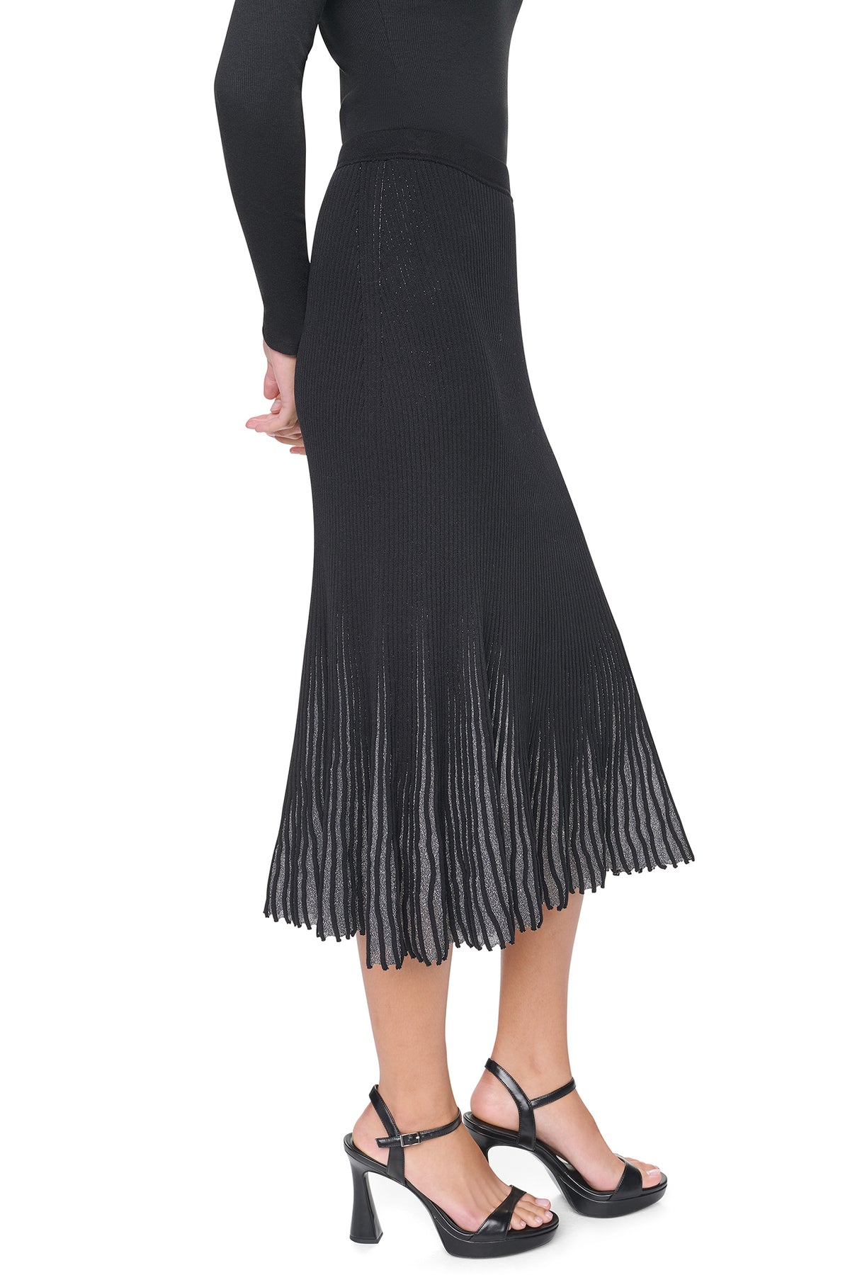PLAITED RIB LUREX SWEATER SKIRT VIEW 2