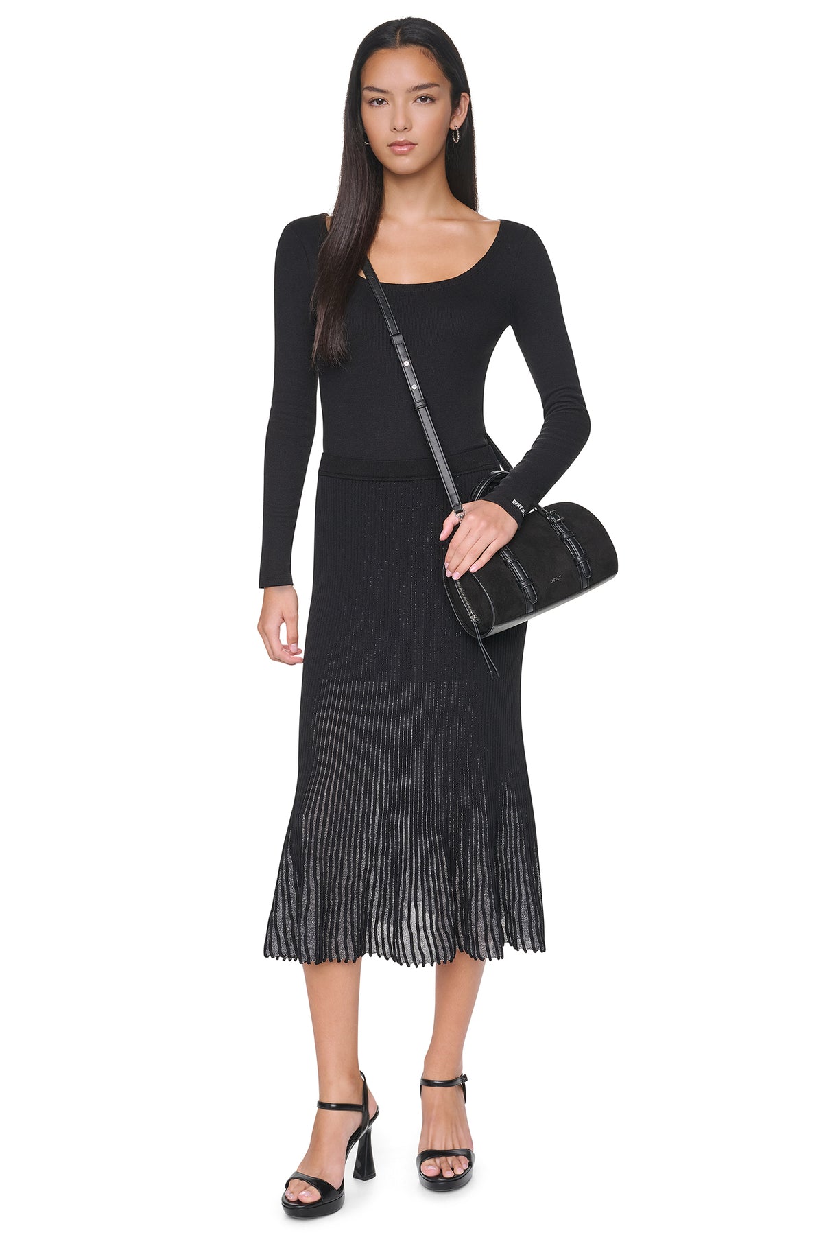PLAITED RIB LUREX SWEATER SKIRT VIEW 2