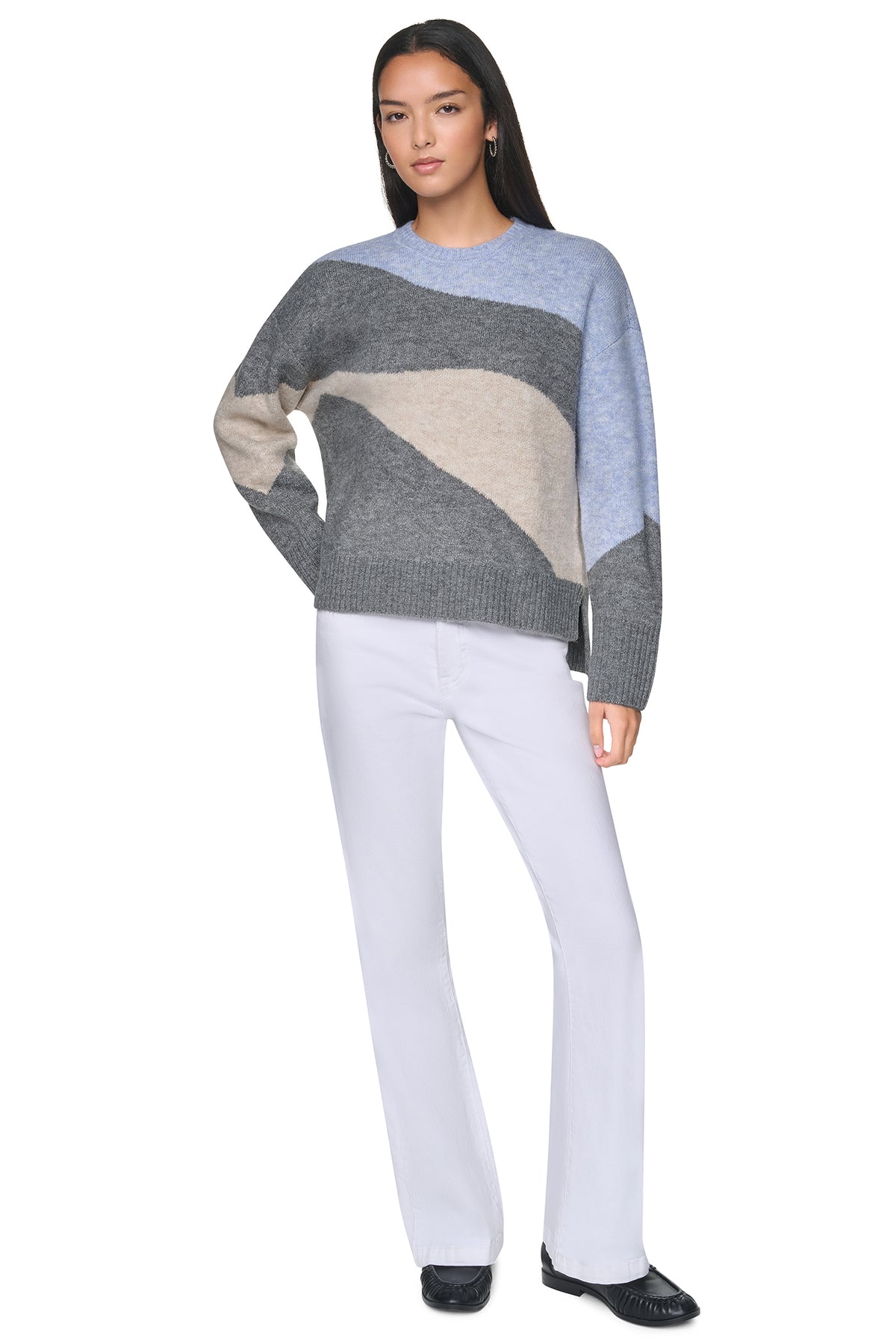 COLORBLOCK CREW NECK SWEATER VIEW 2